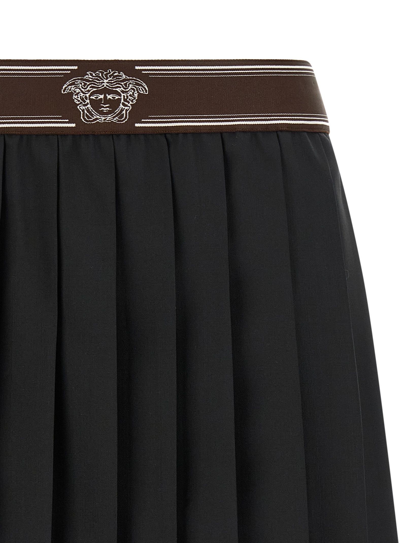 Wool Long Women's Skirt - Versace - Modalova