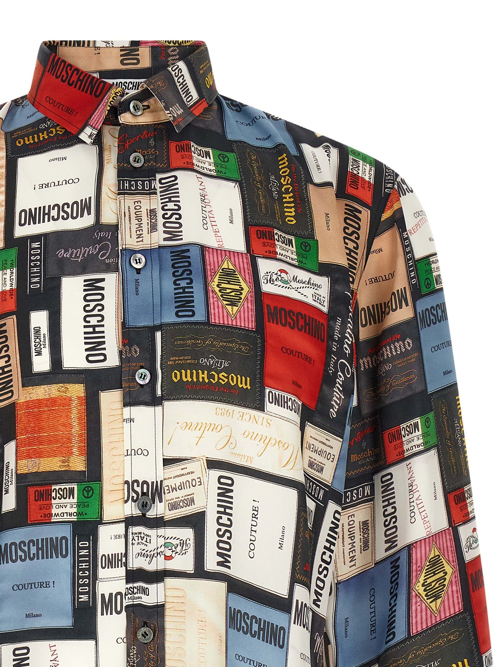 Silk Men's Blouse - Moschino - Modalova