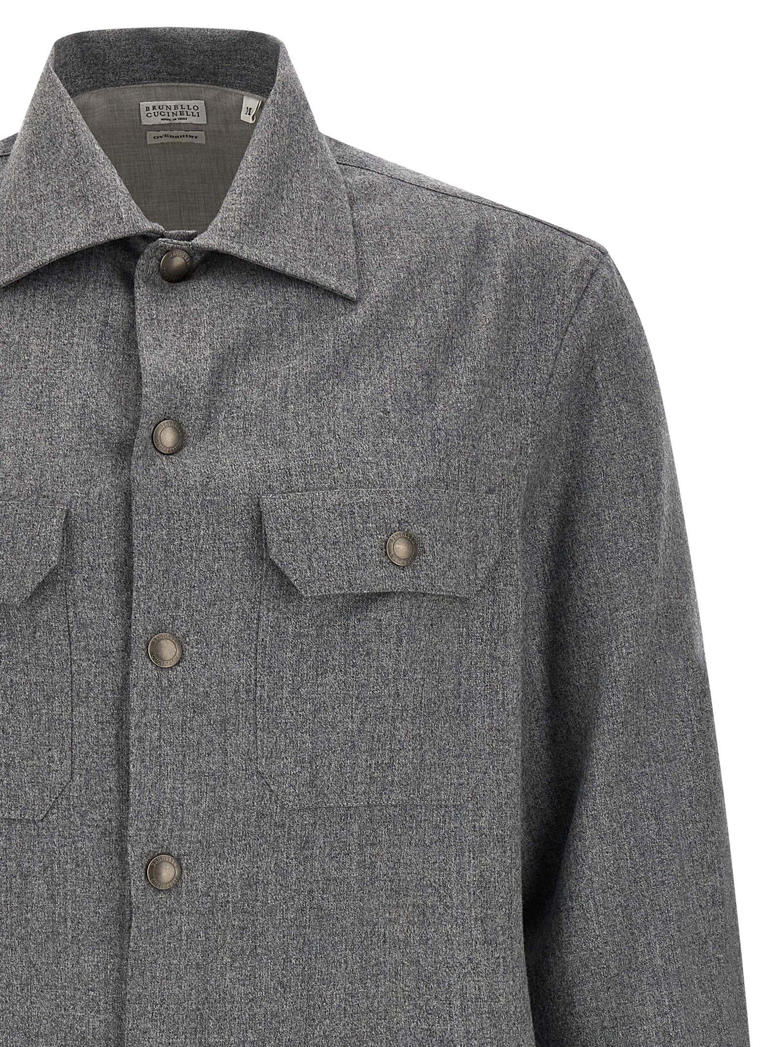 Virgin Wool Men's Blouse - Brunello Cucinelli - Modalova