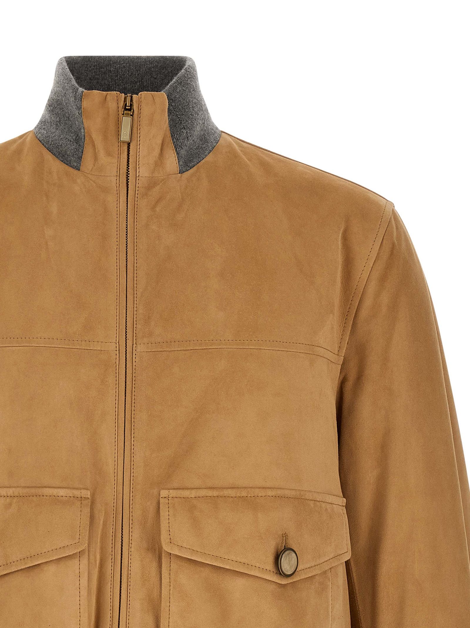 Lamb Leather Leather Men's Jacket - Brunello Cucinelli - Modalova