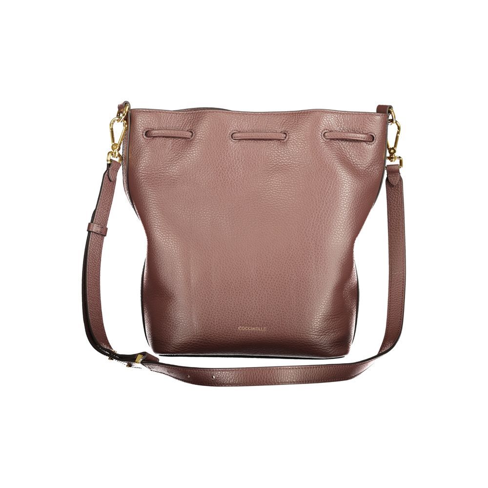 Leather Women's Bag with Drawstring Twist Closure and Women's Pocket - Coccinelle - Modalova