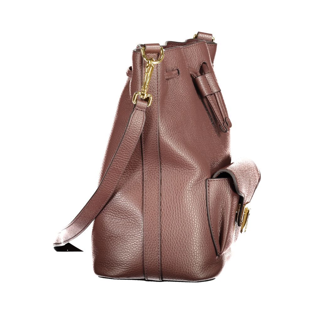 Leather Women's Bag with Drawstring Twist Closure and Women's Pocket - Coccinelle - Modalova