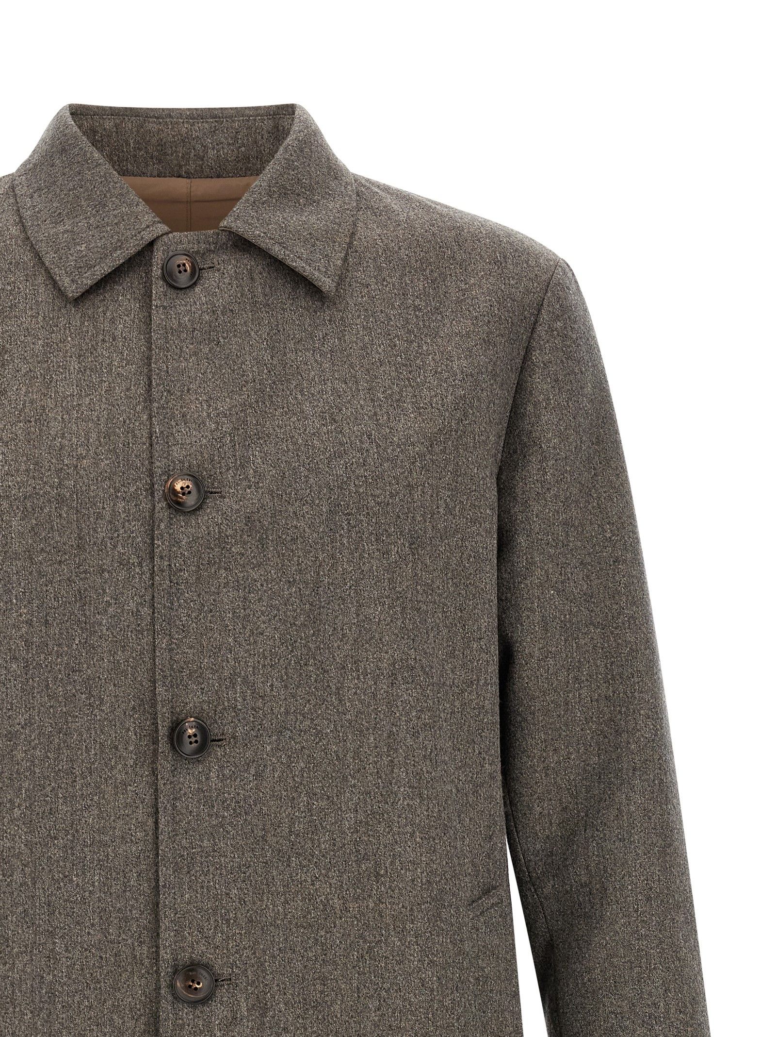 Pal Zileri Brown Wool Men's Coat - Pal Zileri - Modalova