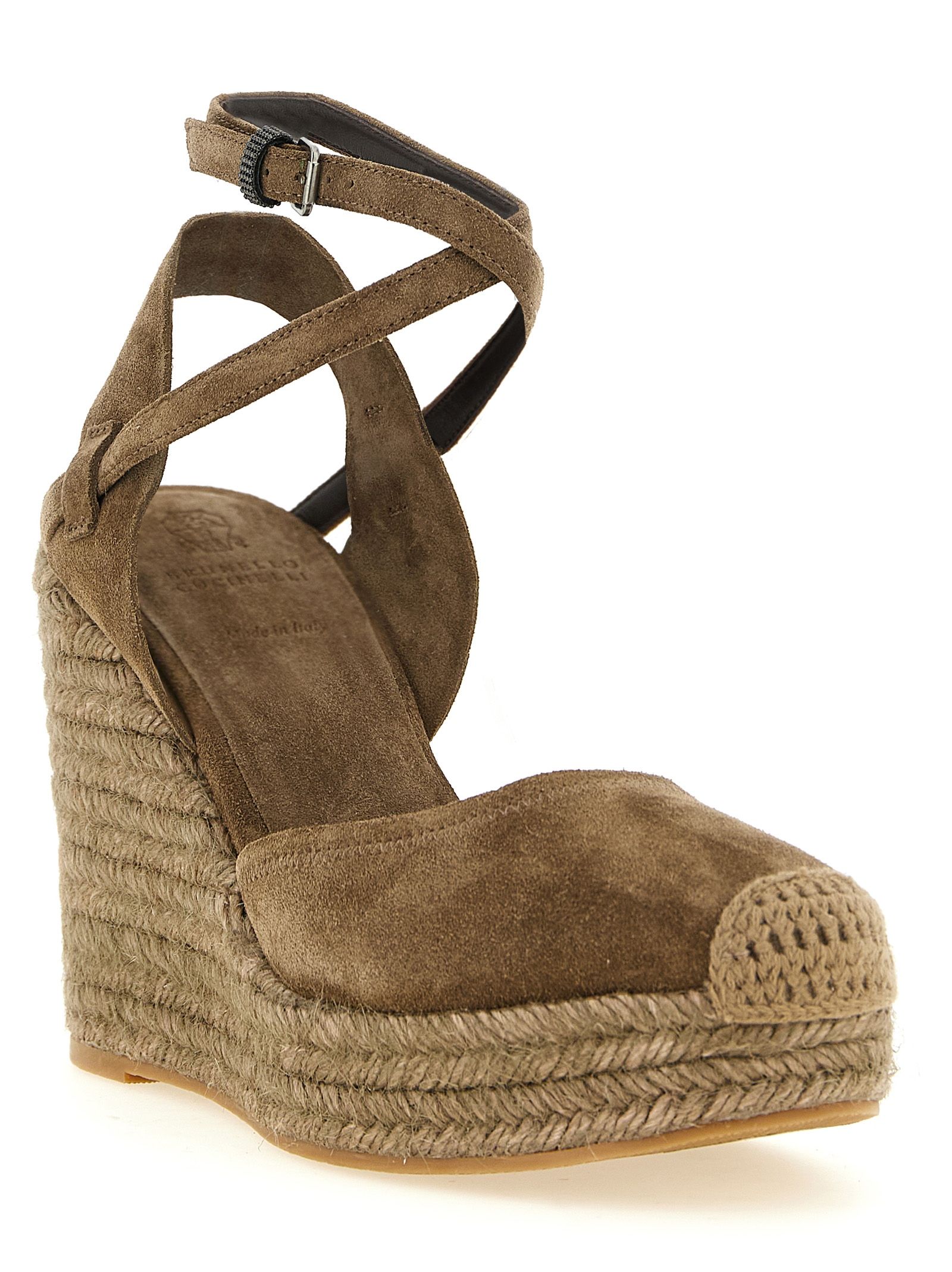 Calfskin Wedge Women's Sandals - Brunello Cucinelli - Modalova