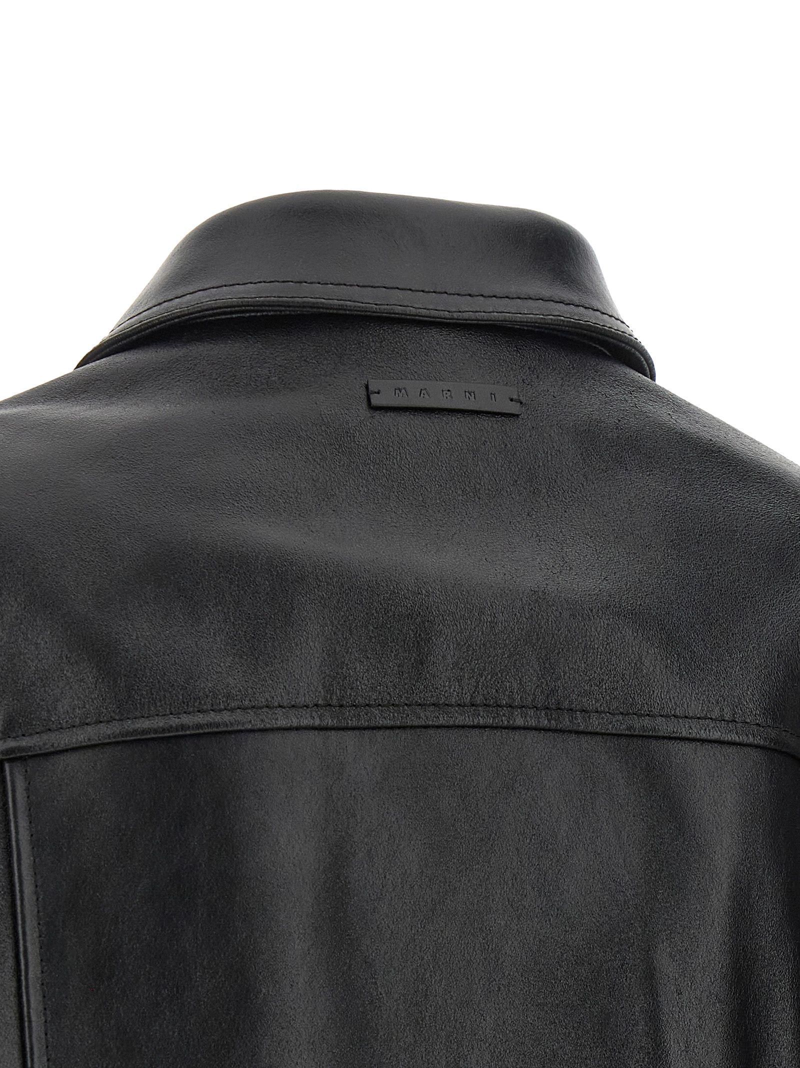 Calfskin Leather Women's Jacket - Marni - Modalova