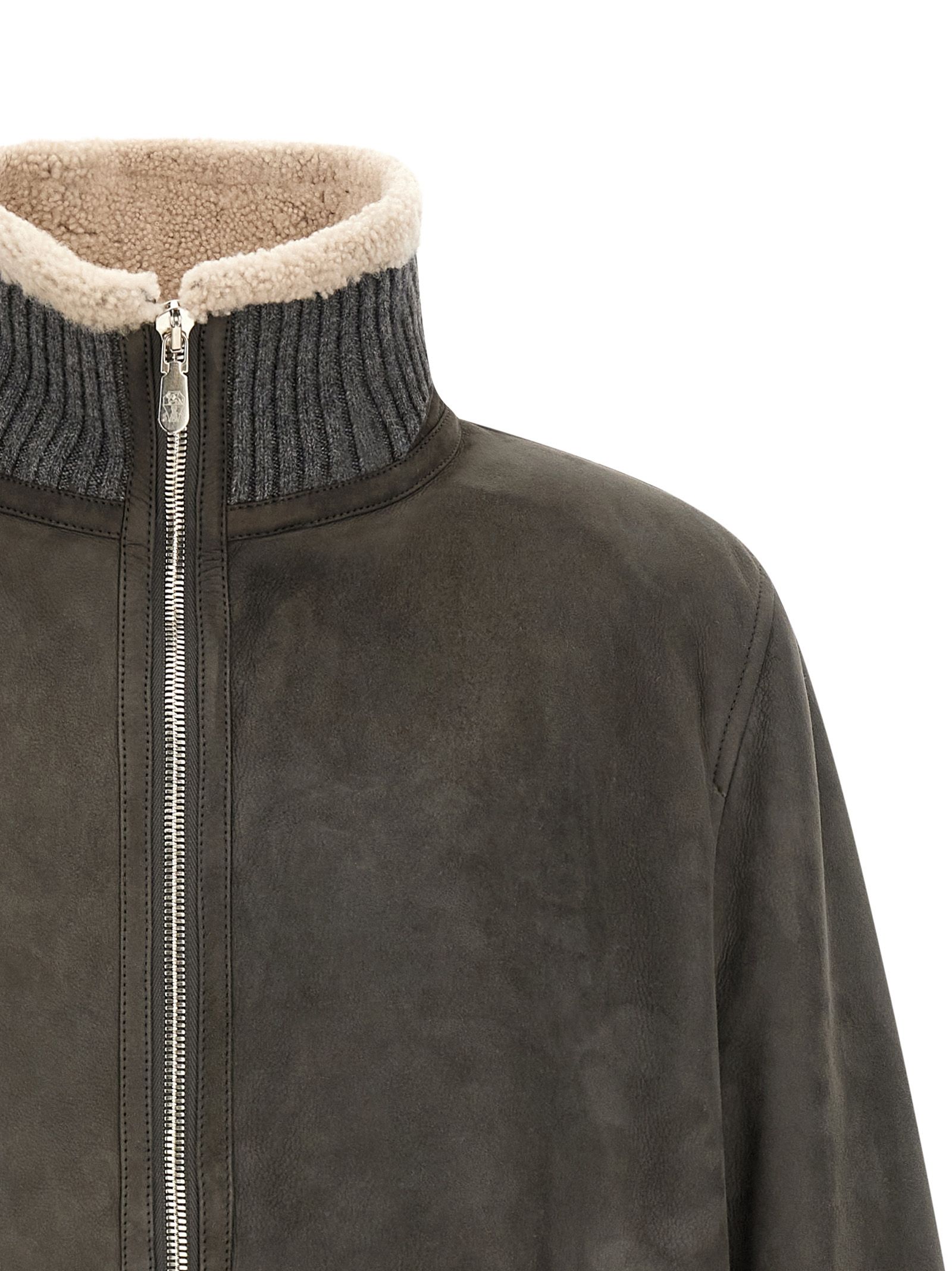 Lamb Leather Leather Men's Jacket - Brunello Cucinelli - Modalova