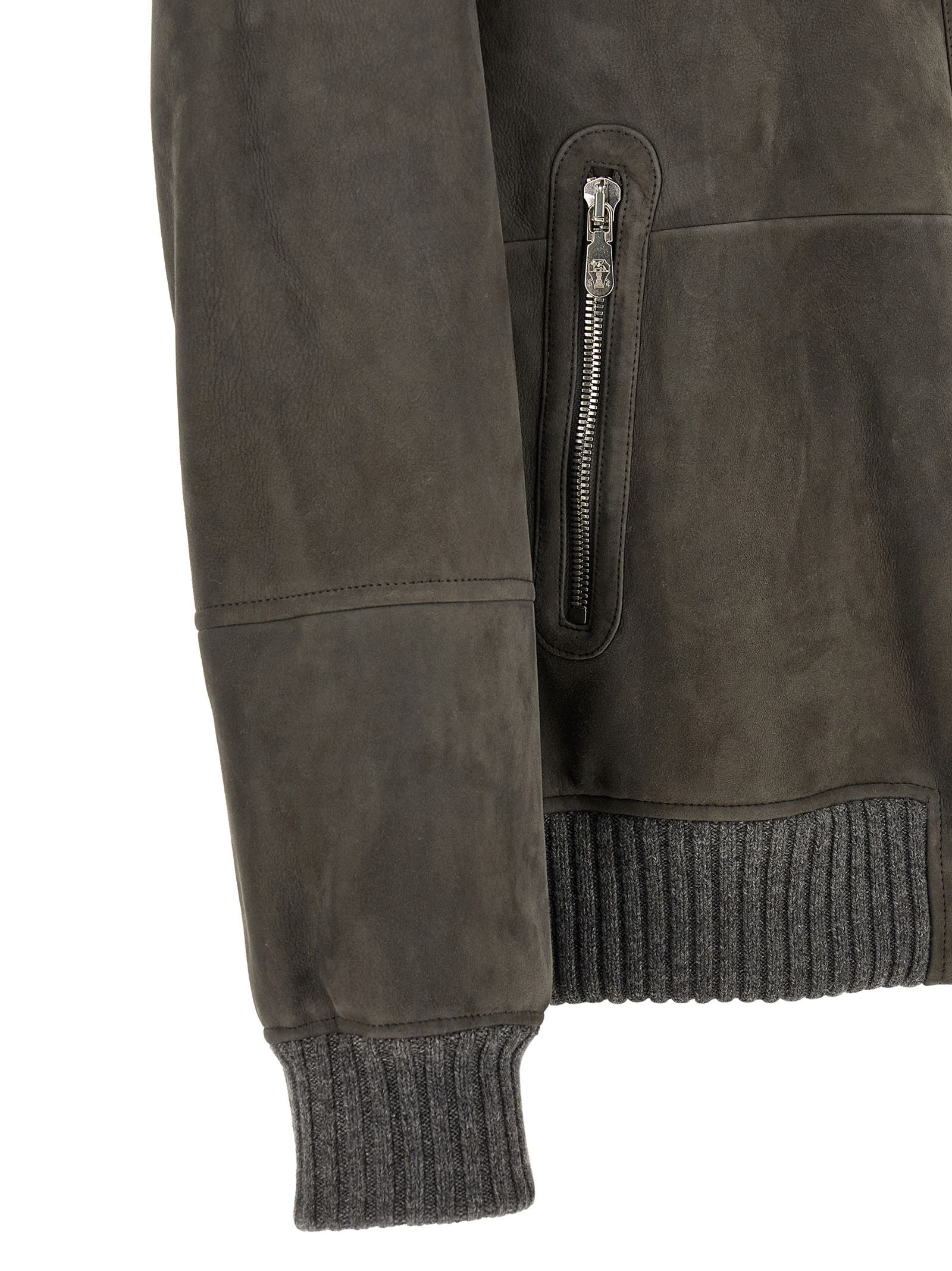 Lamb Leather Leather Men's Jacket - Brunello Cucinelli - Modalova