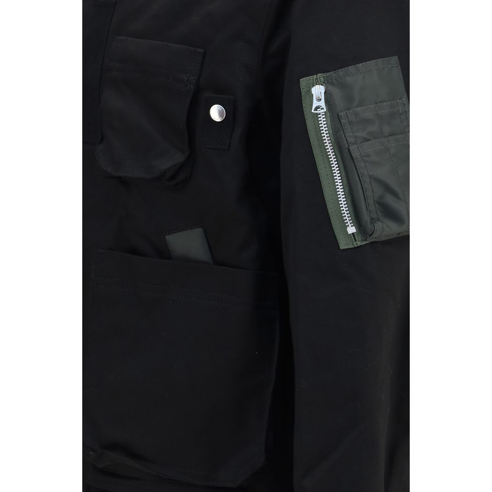 Sacai Black Cotton Men's Bomber - Sacai - Modalova
