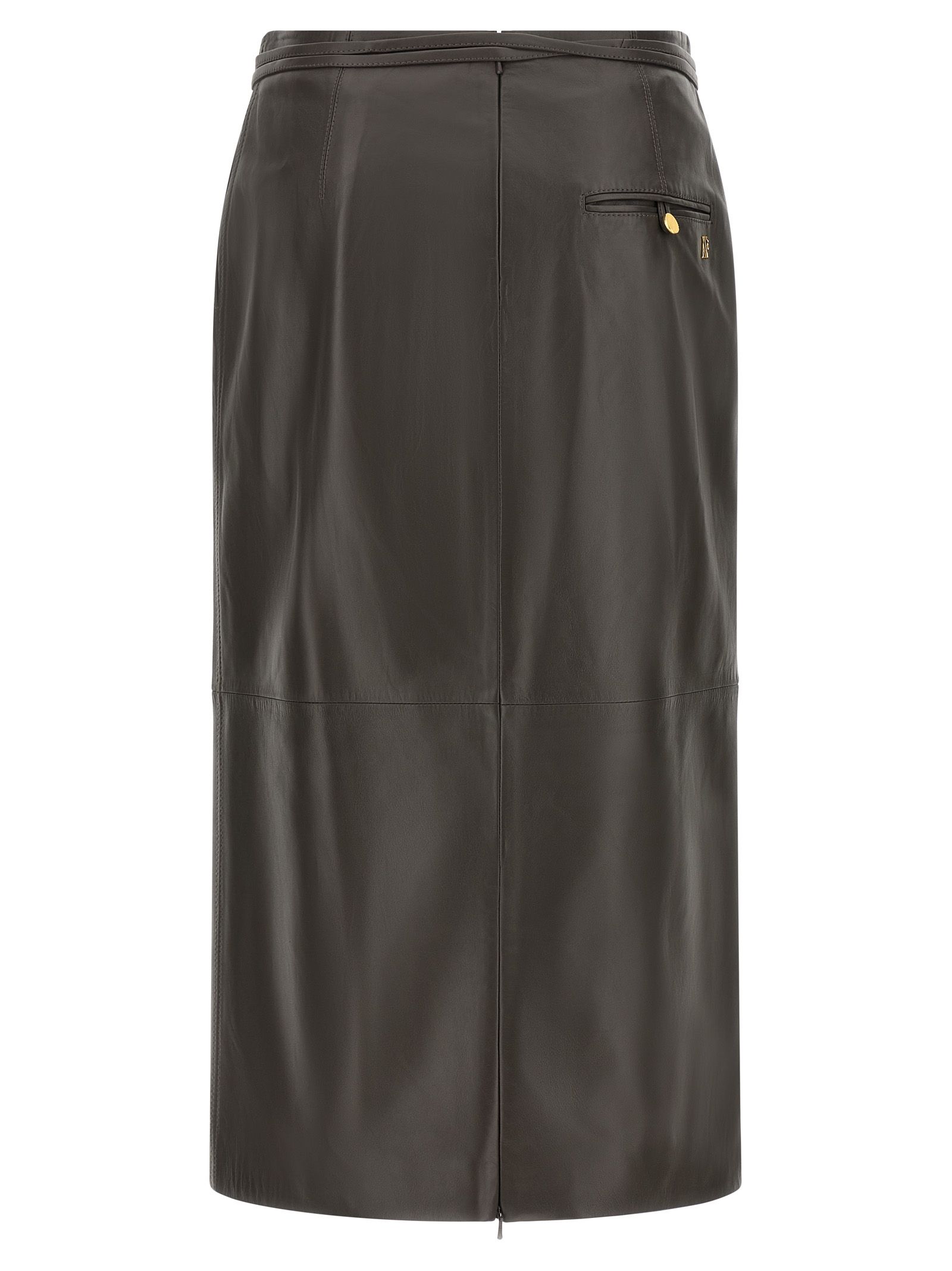 Lamb Leather Midi Women's Skirt - Alberta Ferretti - Modalova