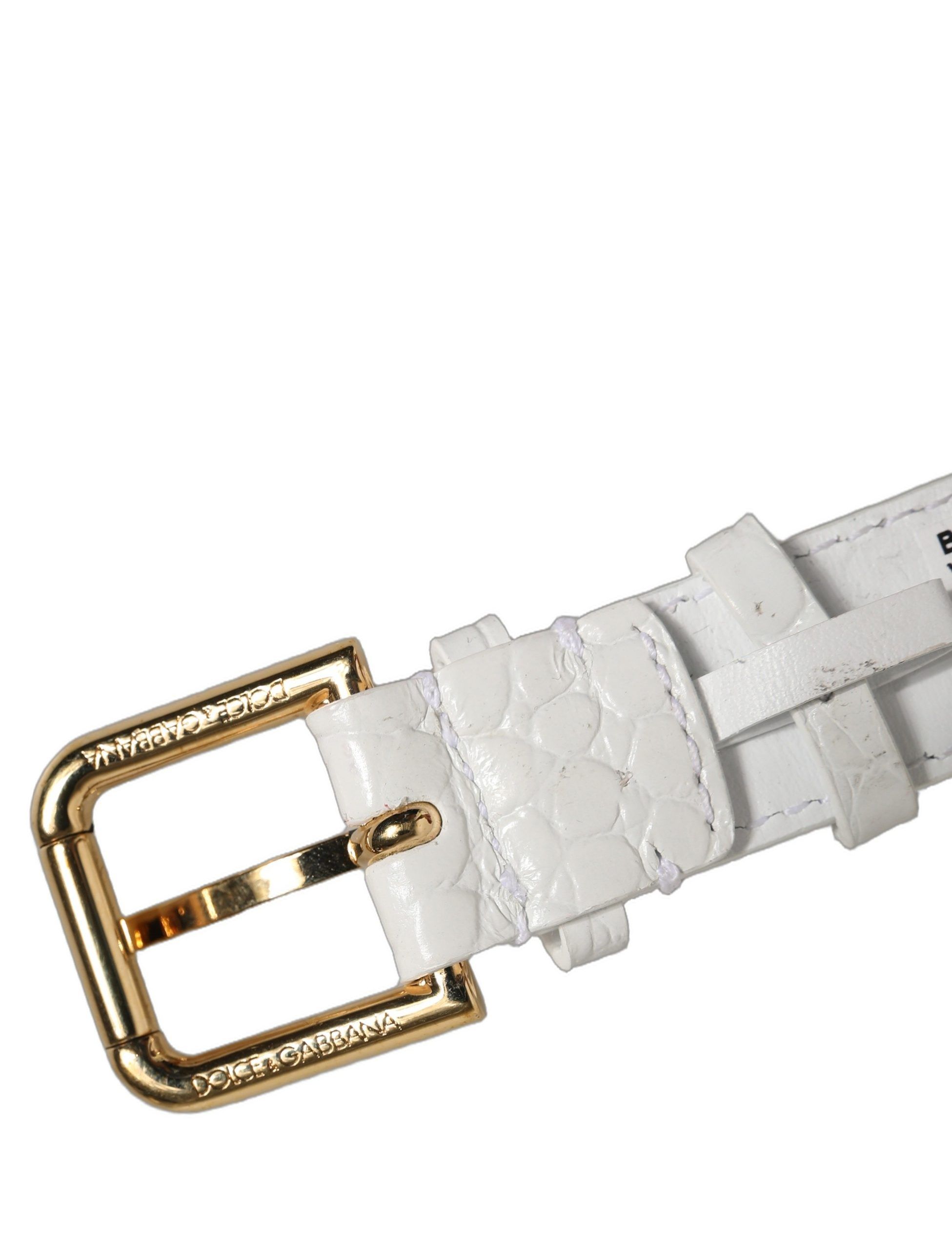 Embossed Leather Gold Buckle Belt Strap Women's Bracelet (Pre-Owned) - Dolce & Gabbana - Modalova