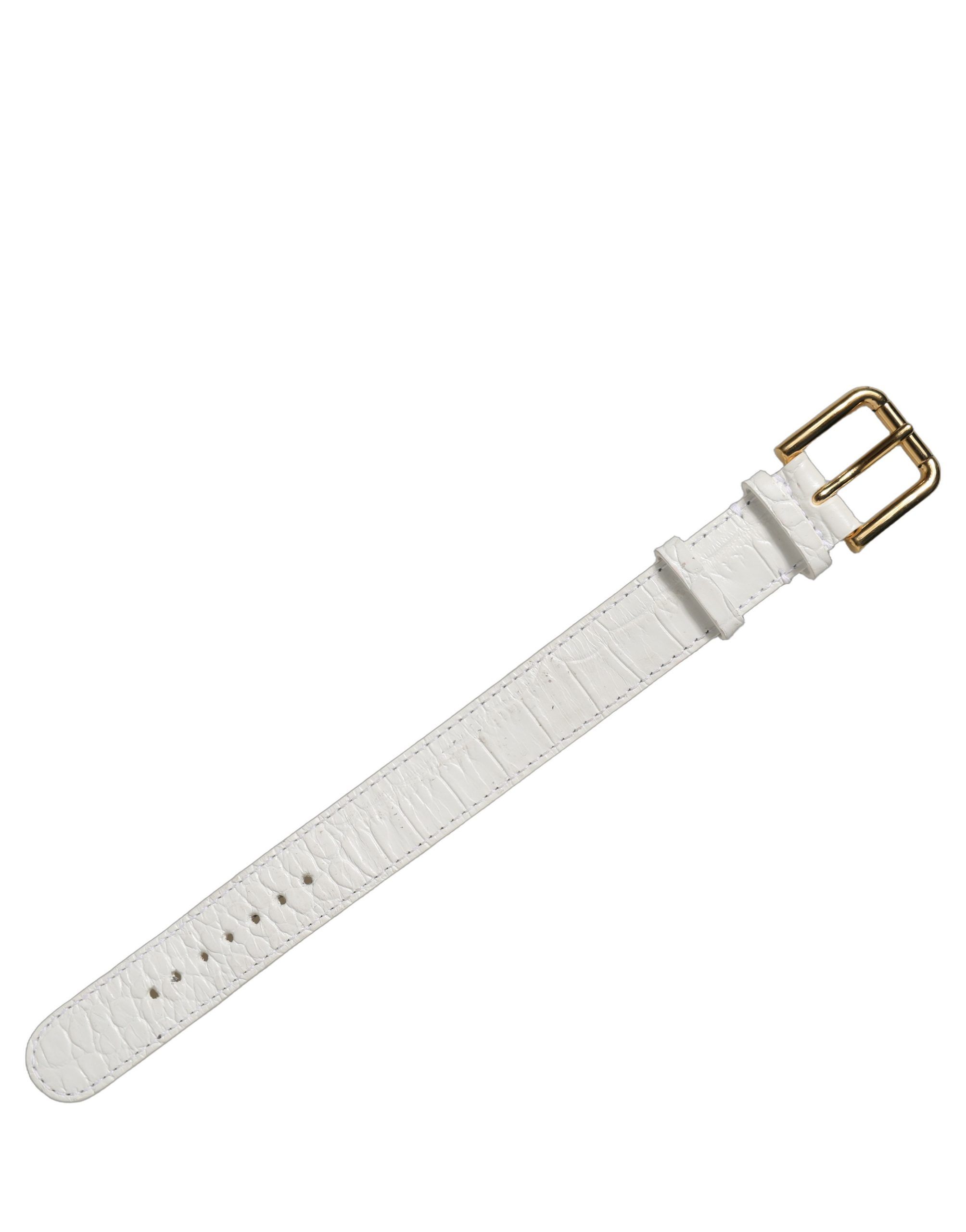 Embossed Leather Gold Buckle Belt Strap Women's Bracelet (Pre-Owned) - Dolce & Gabbana - Modalova