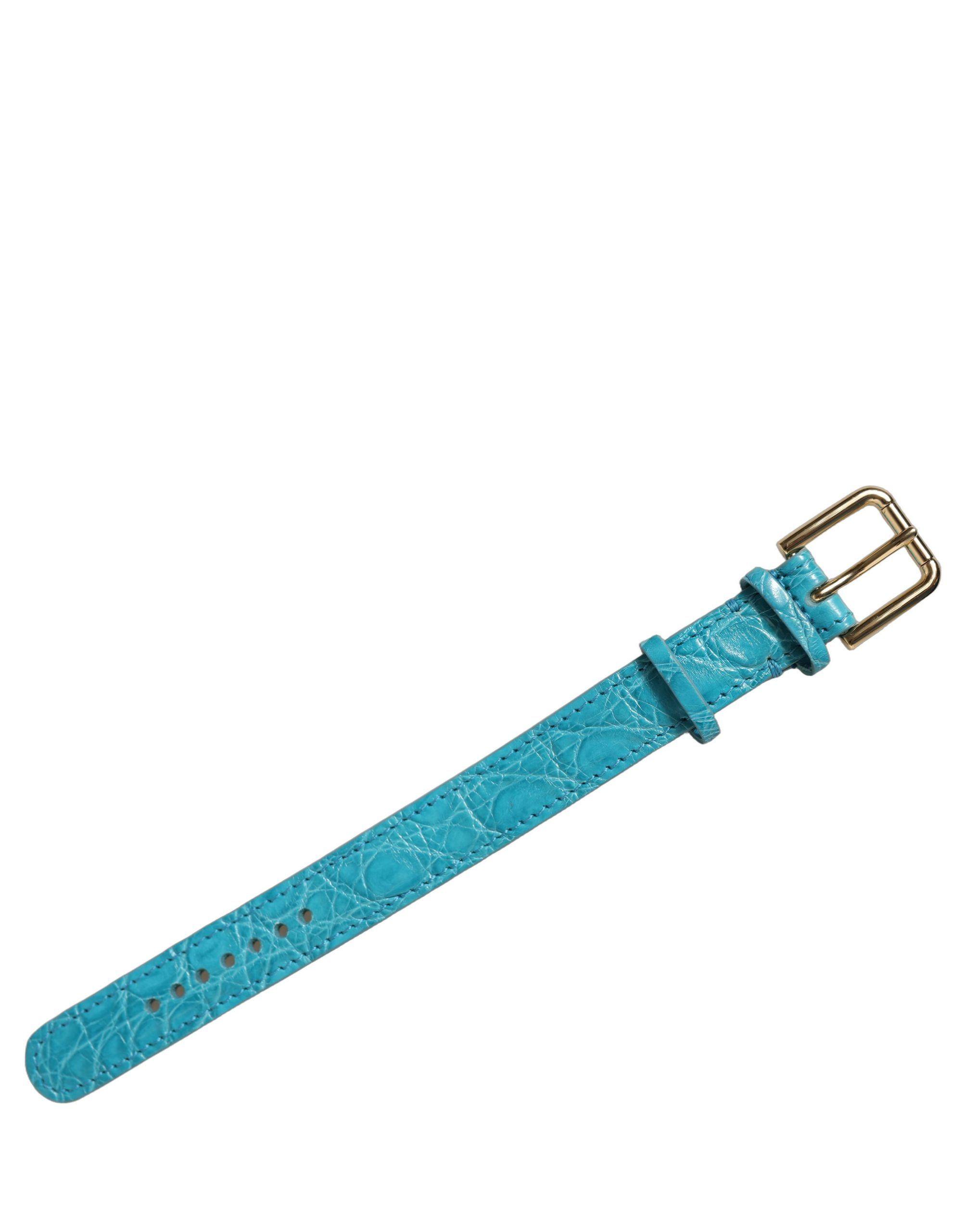 Texture Leather Gold Buckle Belt Strap Women's Bracelet - Dolce & Gabbana - Modalova