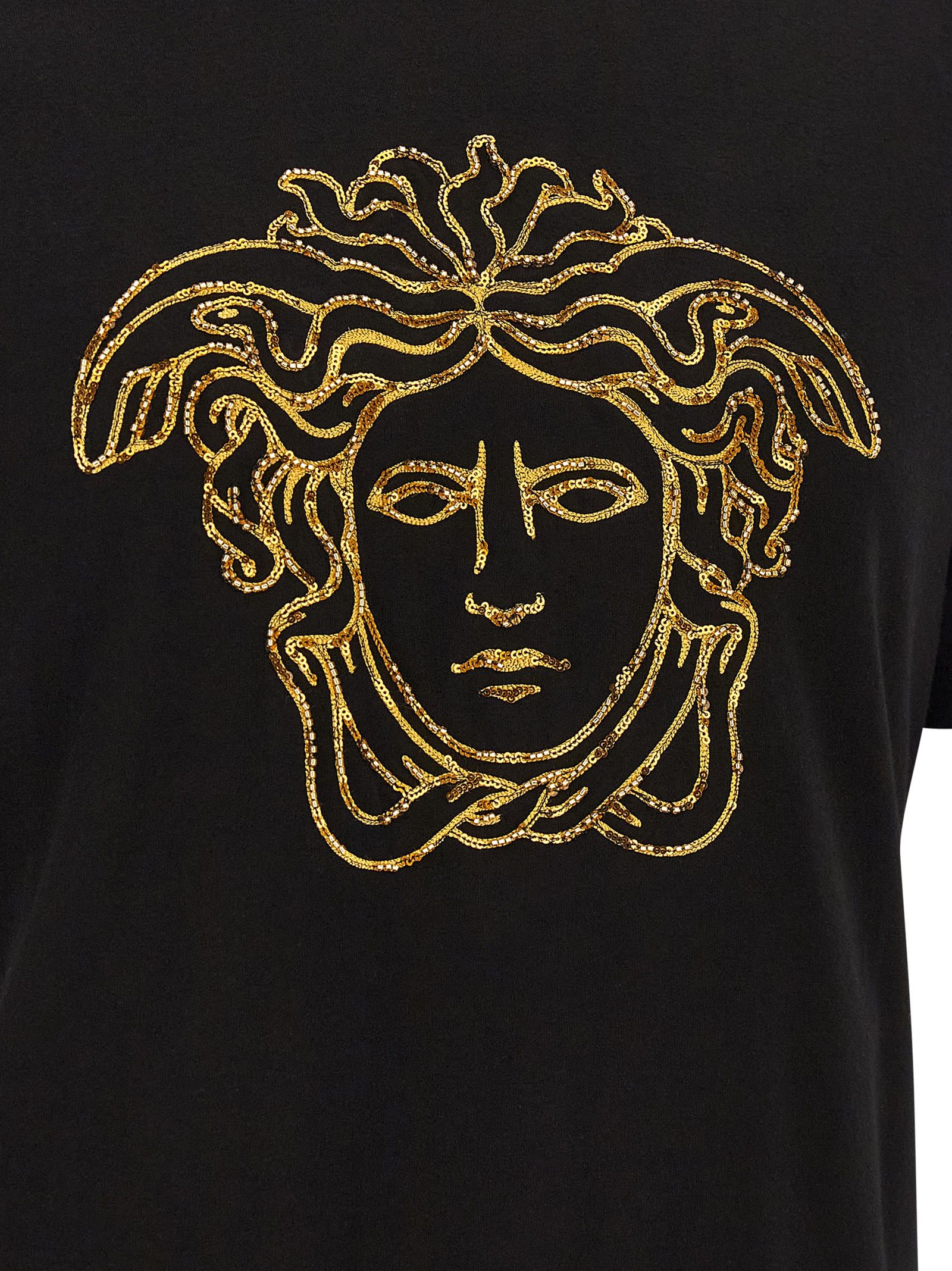 Versace Black Cotton Men's T-Shirt - Versace - Modalova
