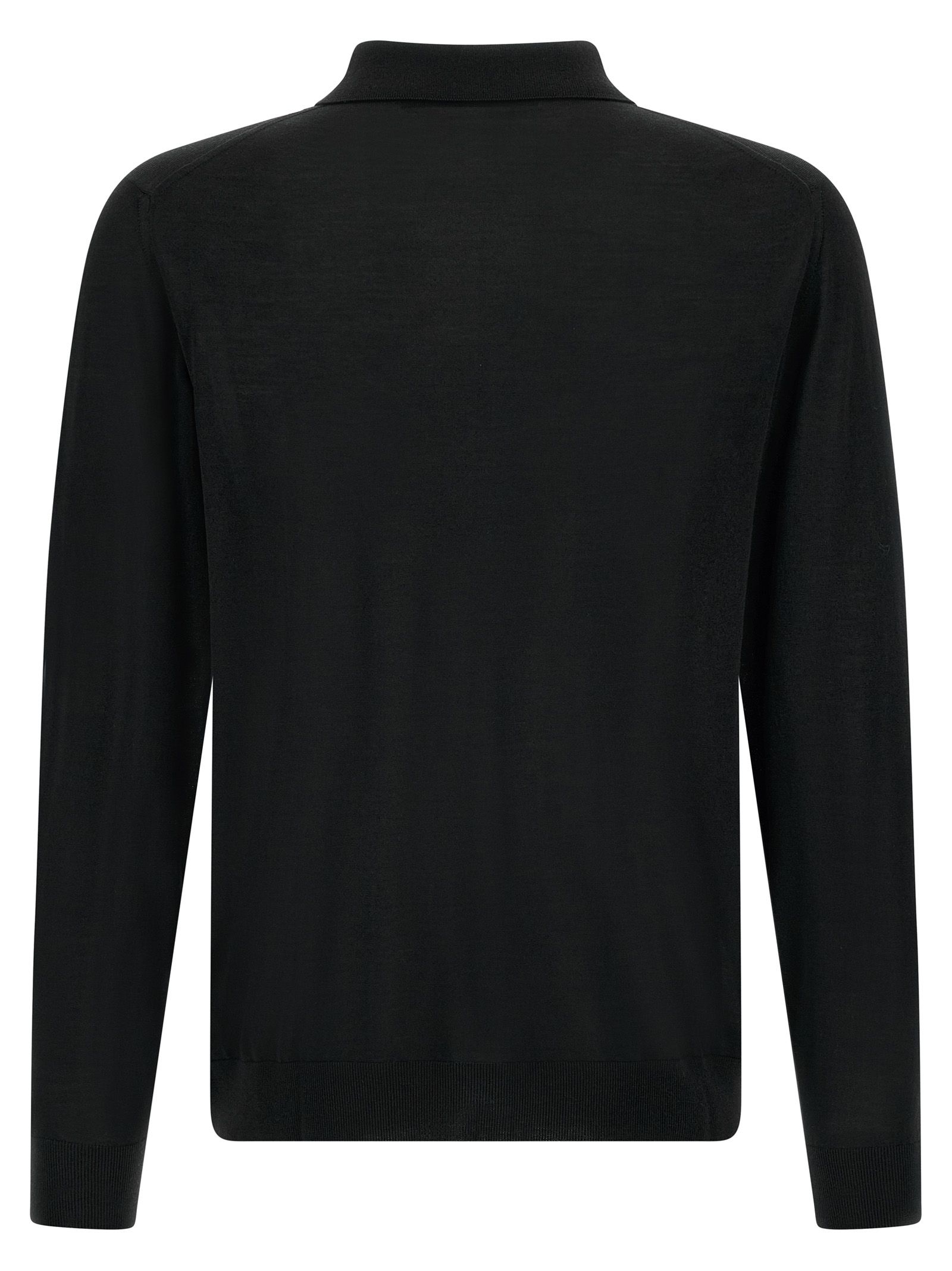 Kiton Black Wool Polo Men's Shirt - Kiton - Modalova