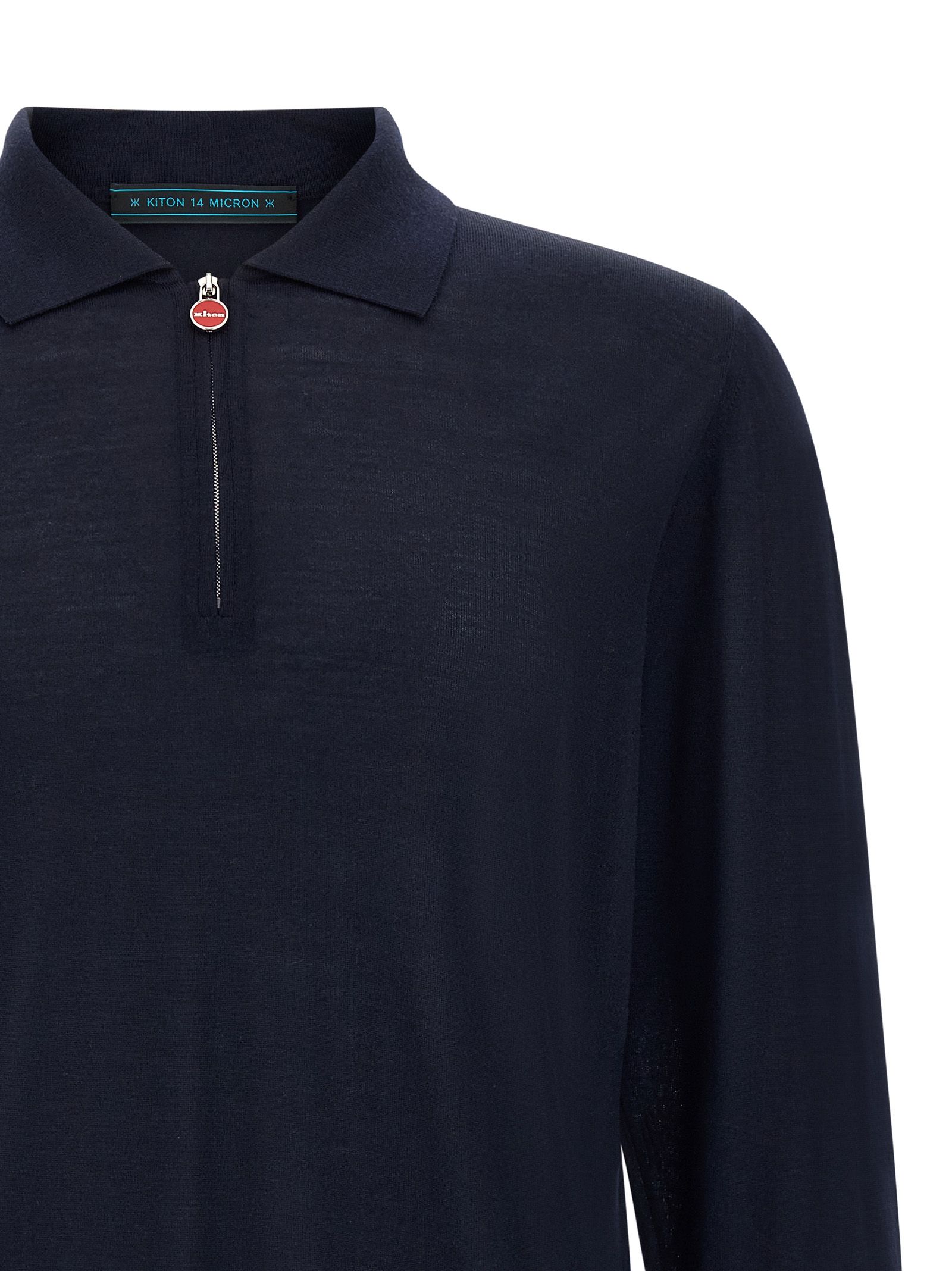 Kiton Blue Wool Polo Men's Shirt - Kiton - Modalova