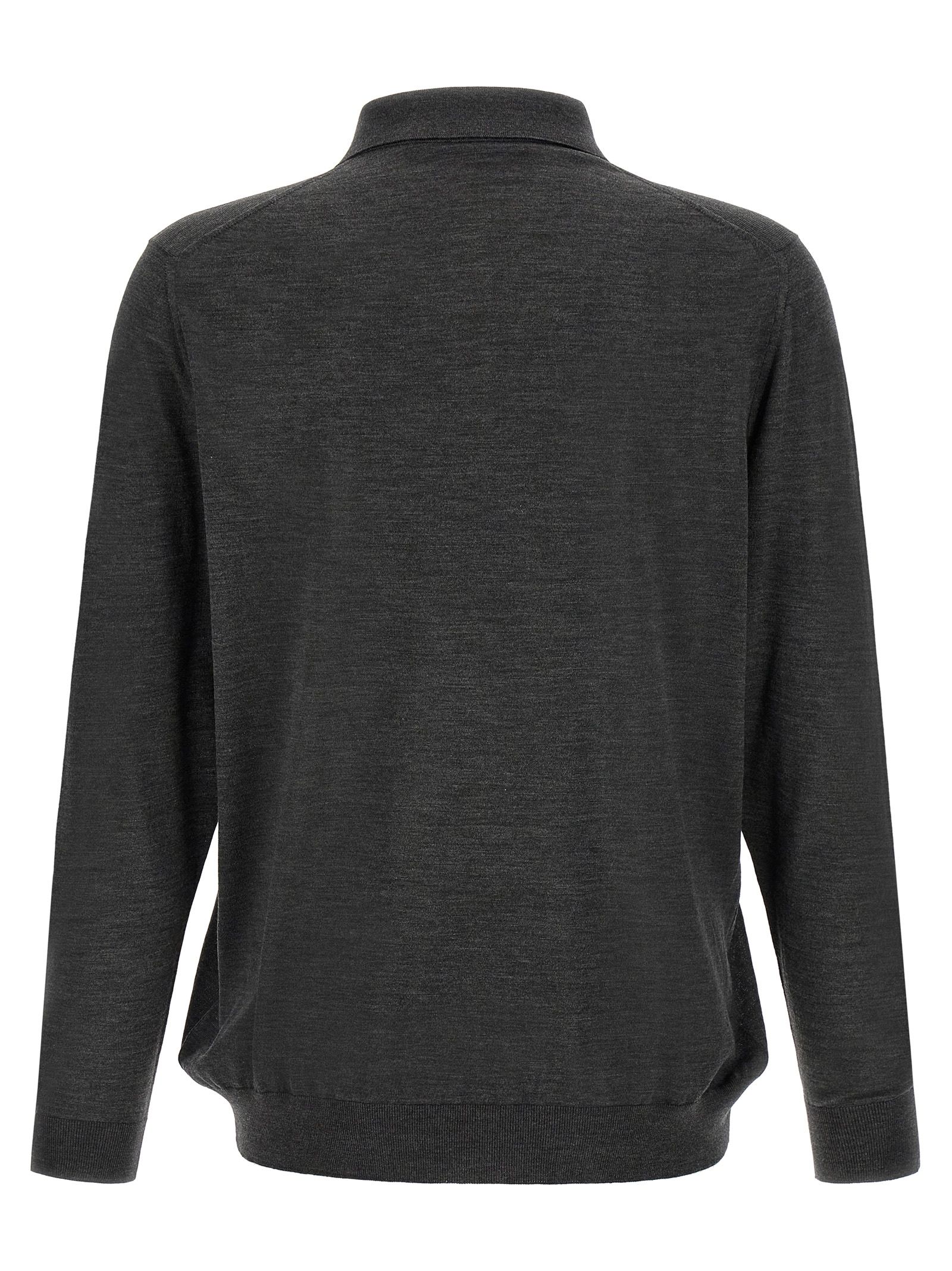 Kiton Gray Wool Polo Men's Shirt - Kiton - Modalova