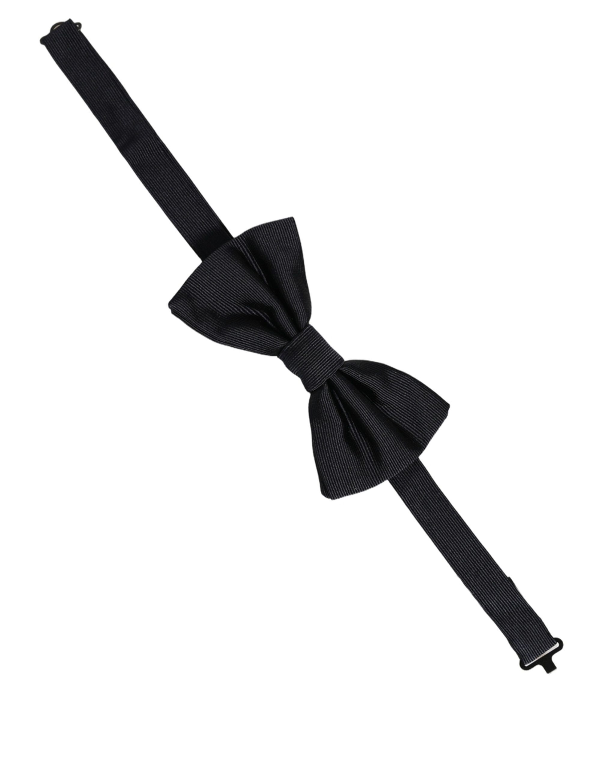 Men Dark Blue 100% Silk Adjustable Neck Papillon Bow Men's Tie - Dolce & Gabbana - Modalova