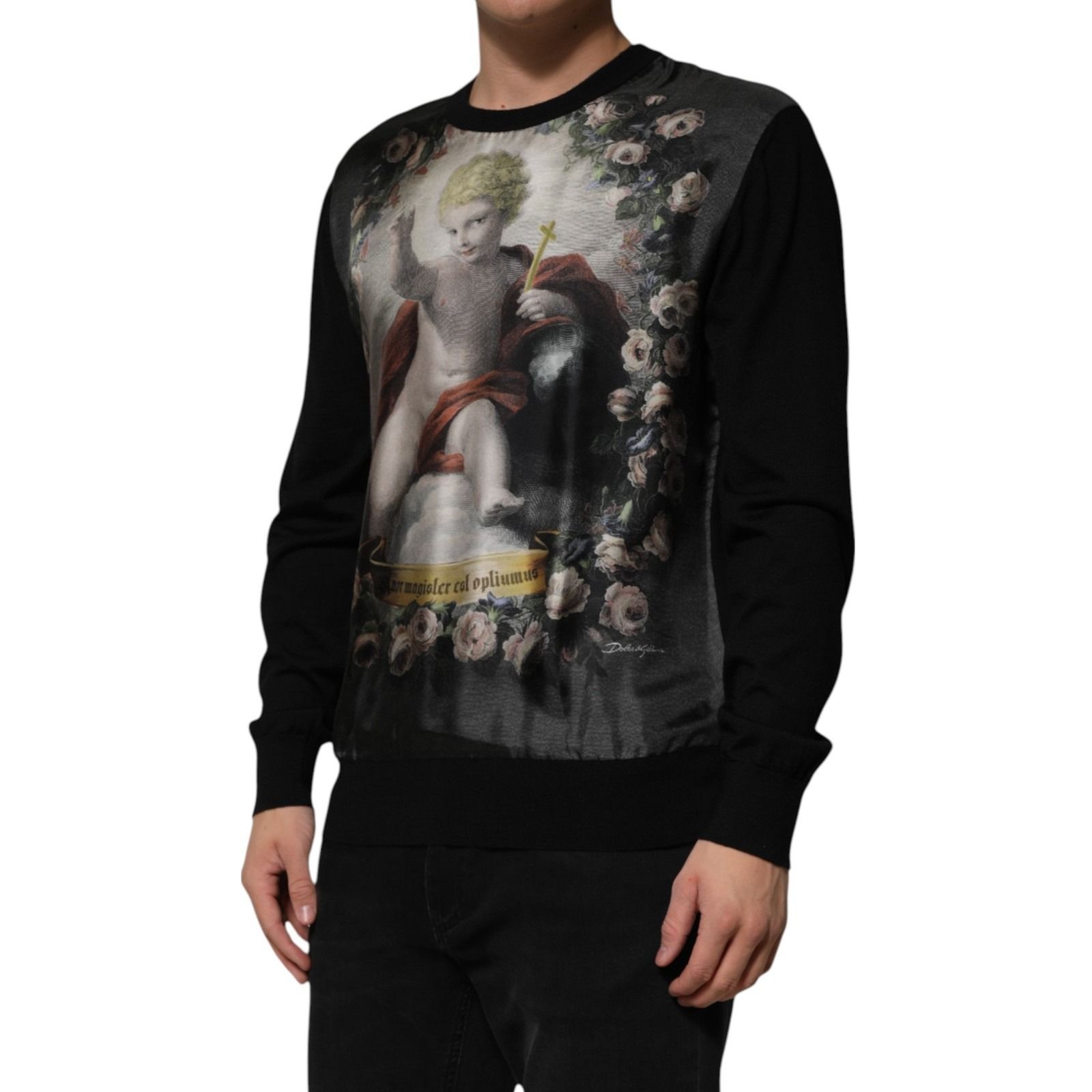 Cashmere Cherub Print Baroque Men's Sweater - Dolce & Gabbana - Modalova