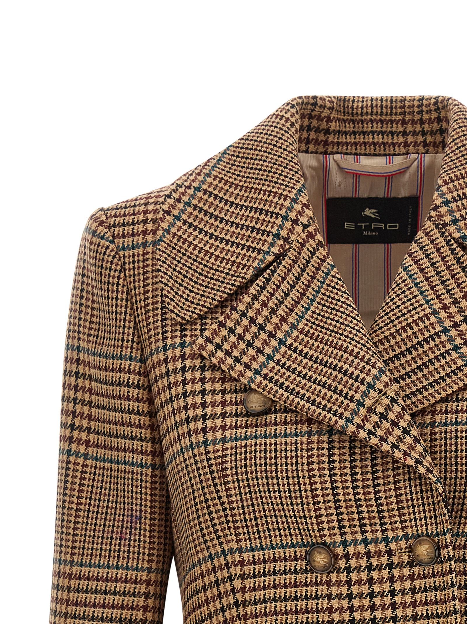 Etro Brown Wool Women's Coat - Etro - Modalova