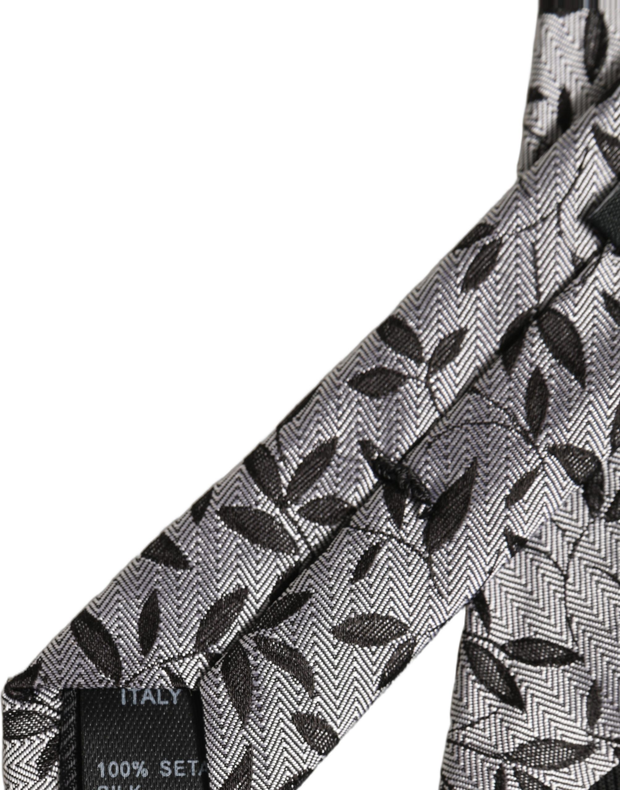 Men Leaf Pattern Silk Adjustable Men'sd NeckMen's Men's Tie - Dolce & Gabbana - Modalova