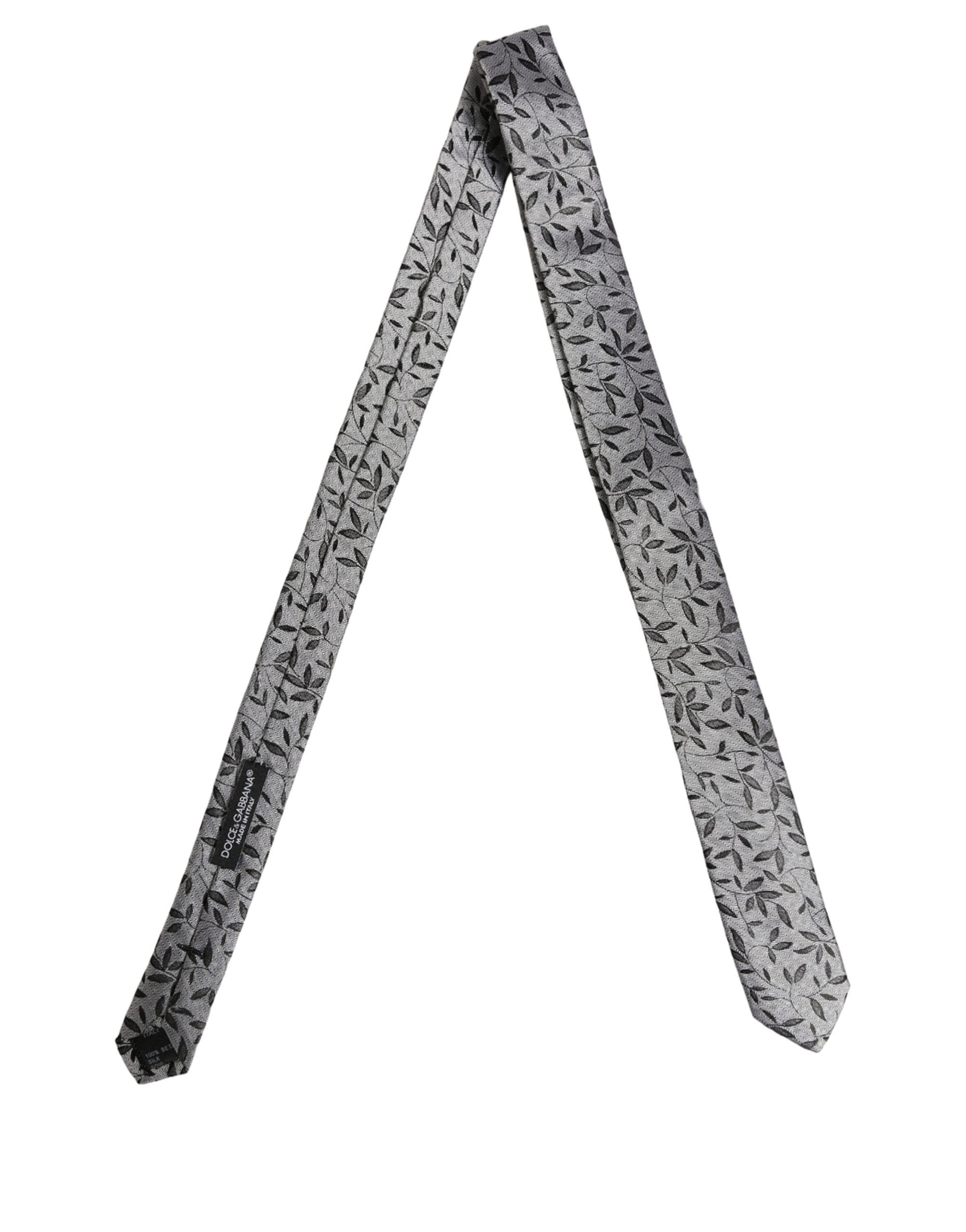 Men Leaf Pattern Silk Adjustable Men'sd NeckMen's Men's Tie - Dolce & Gabbana - Modalova