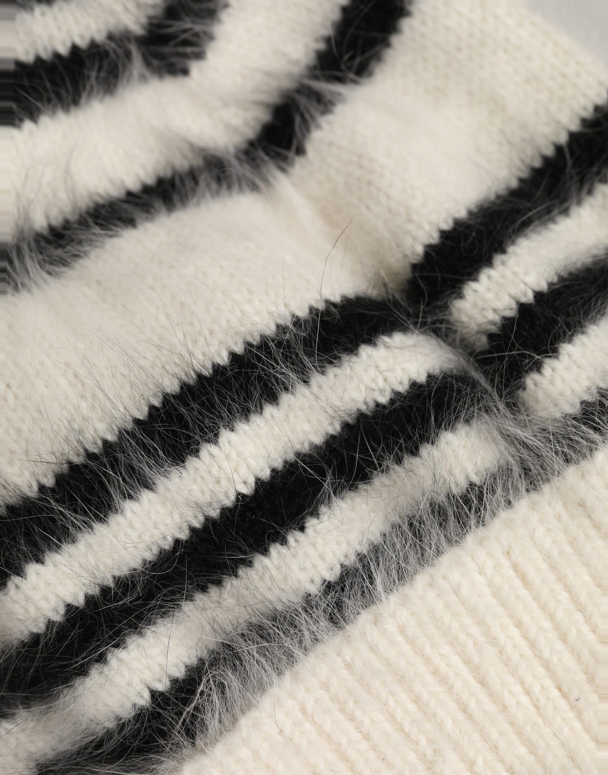 White Striped Angora Knitted Beanie One Size Women's Hat - Dolce & Gabbana - Modalova