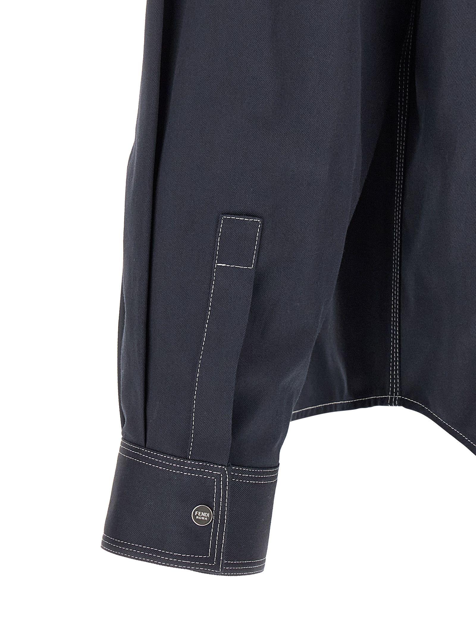 Fendi Blue Cotton Men's Blouse - Fendi - Modalova