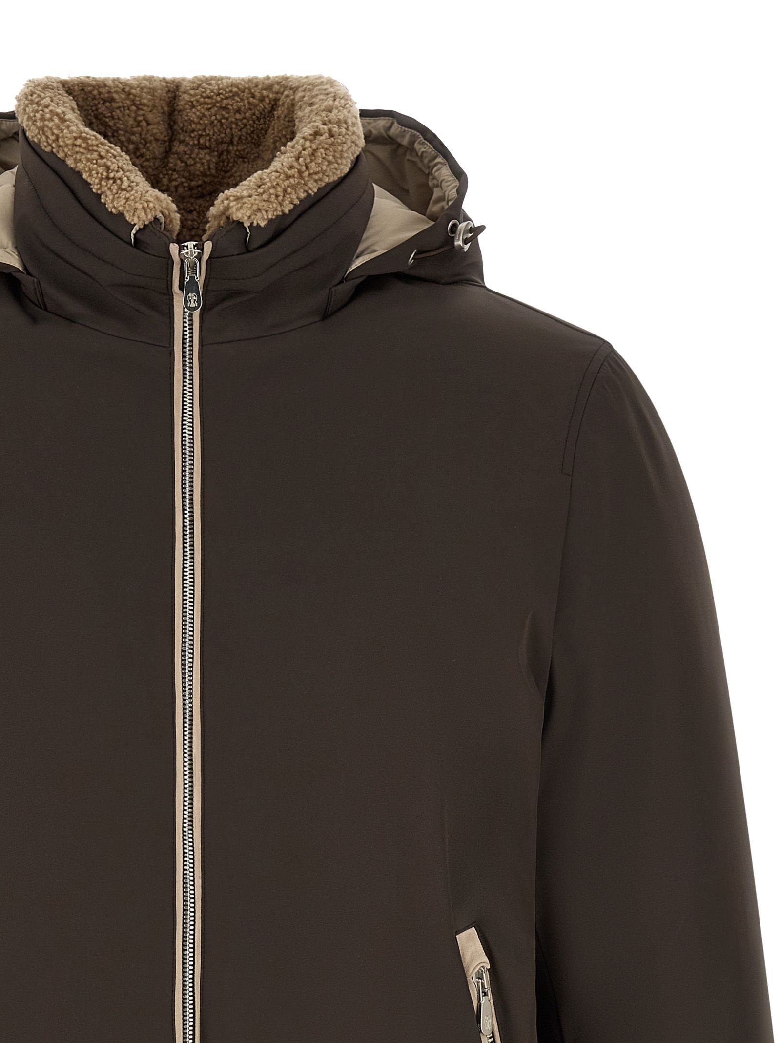 Polyamide Full-Length Men's Jacket - Brunello Cucinelli - Modalova