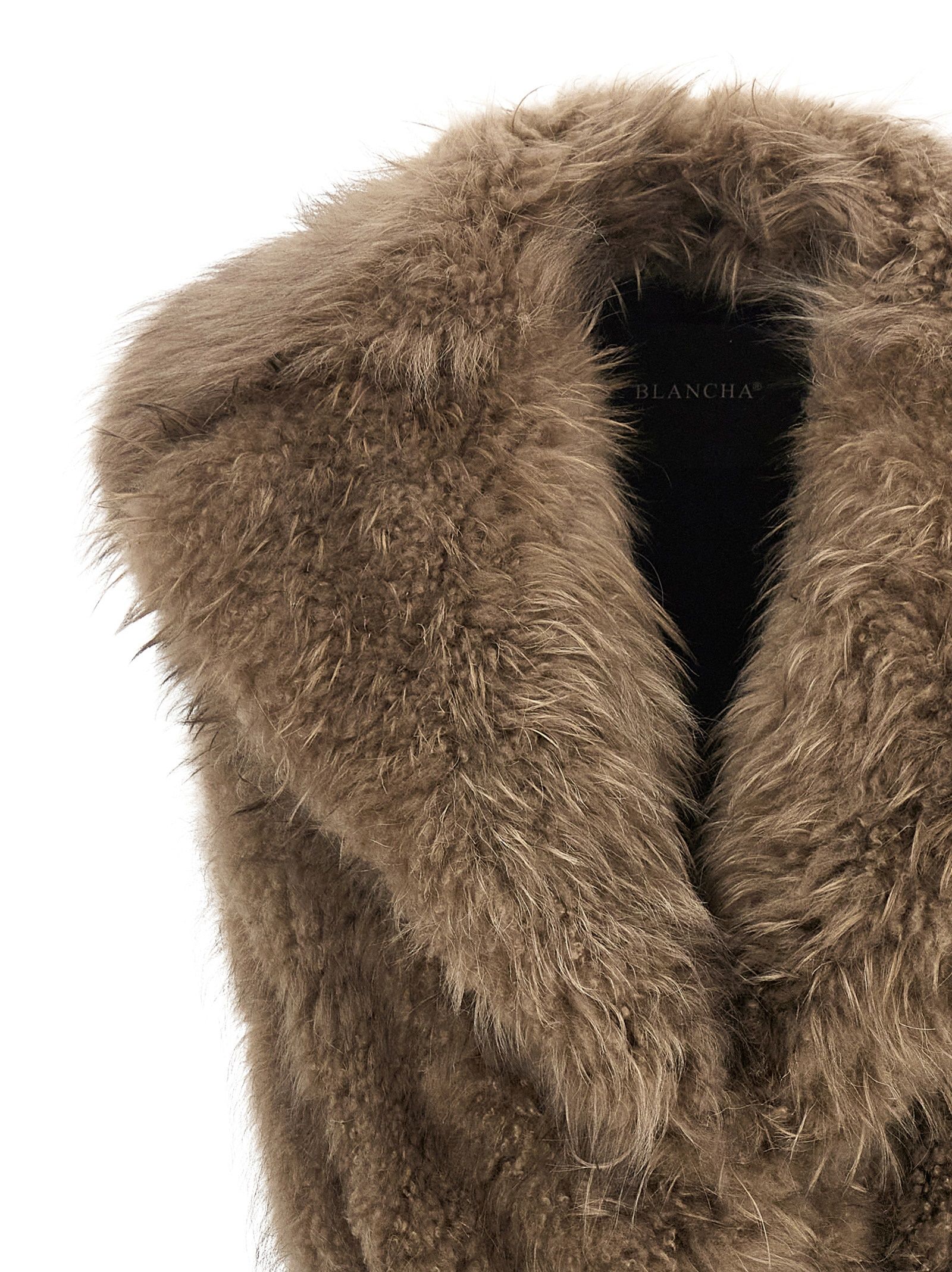 Lamb Fur Sleeveless Women's Jacket - BLANCHA - Modalova