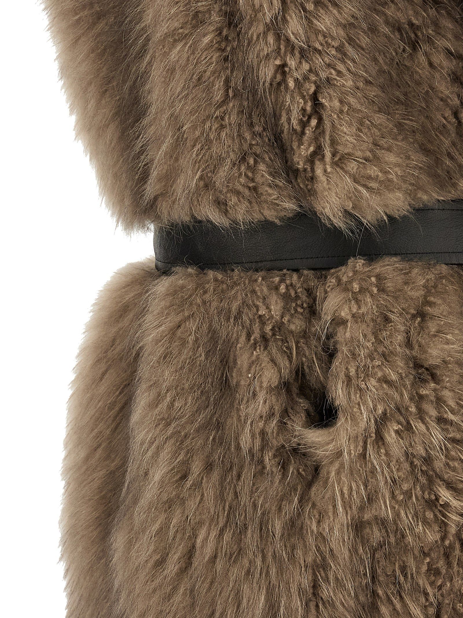 Lamb Fur Sleeveless Women's Jacket - BLANCHA - Modalova