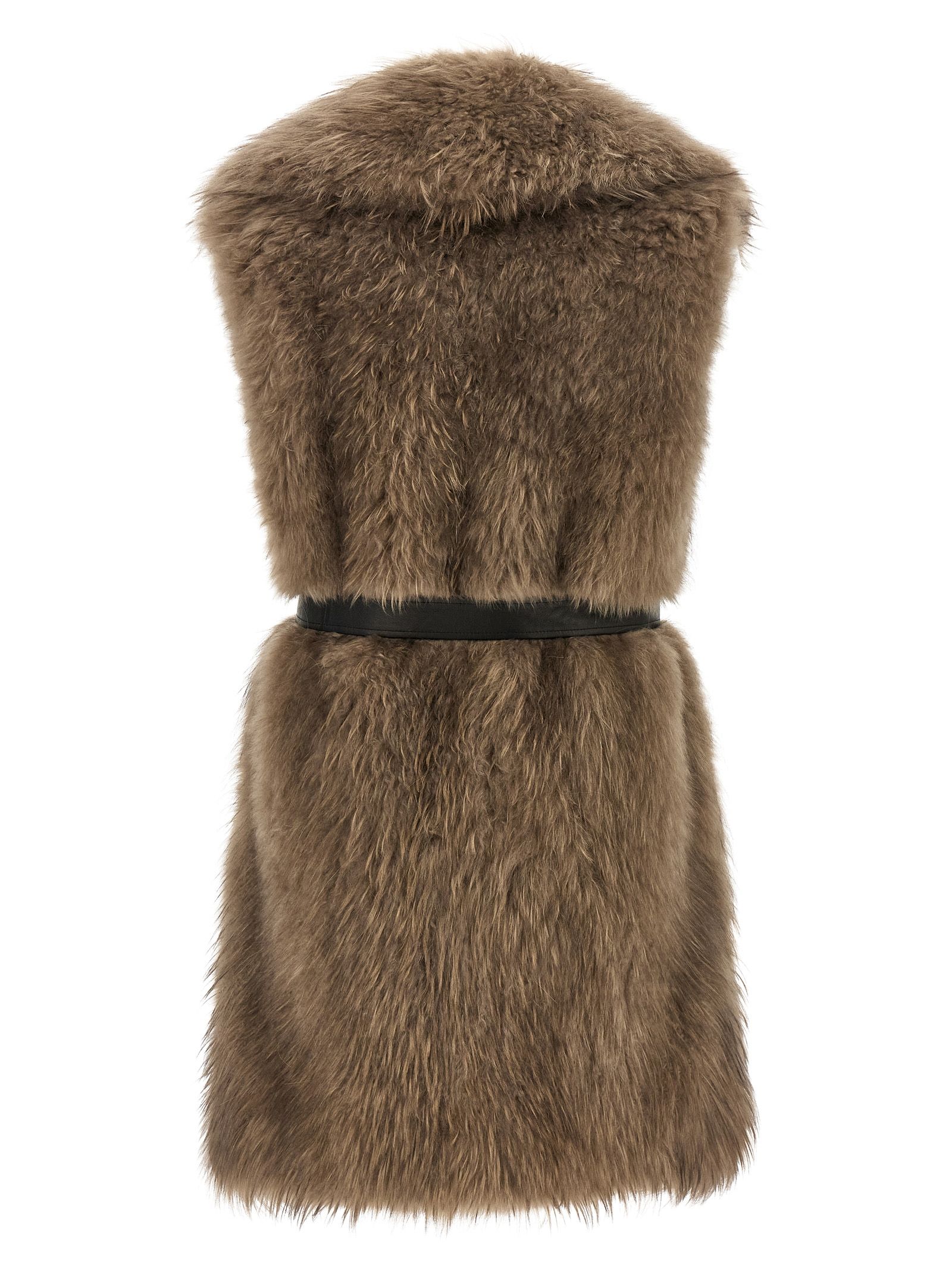 Lamb Fur Sleeveless Women's Jacket - BLANCHA - Modalova