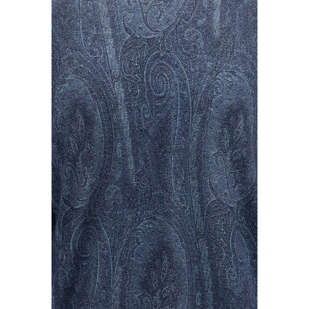Etro Blue Silk Men's Turtleneck - Etro - Modalova