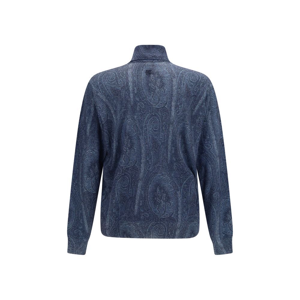 Etro Blue Silk Men's Turtleneck - Etro - Modalova