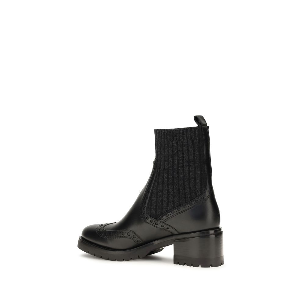 Calf Leather Bos Taurus Ankle Women's Boots - Santoni - Modalova