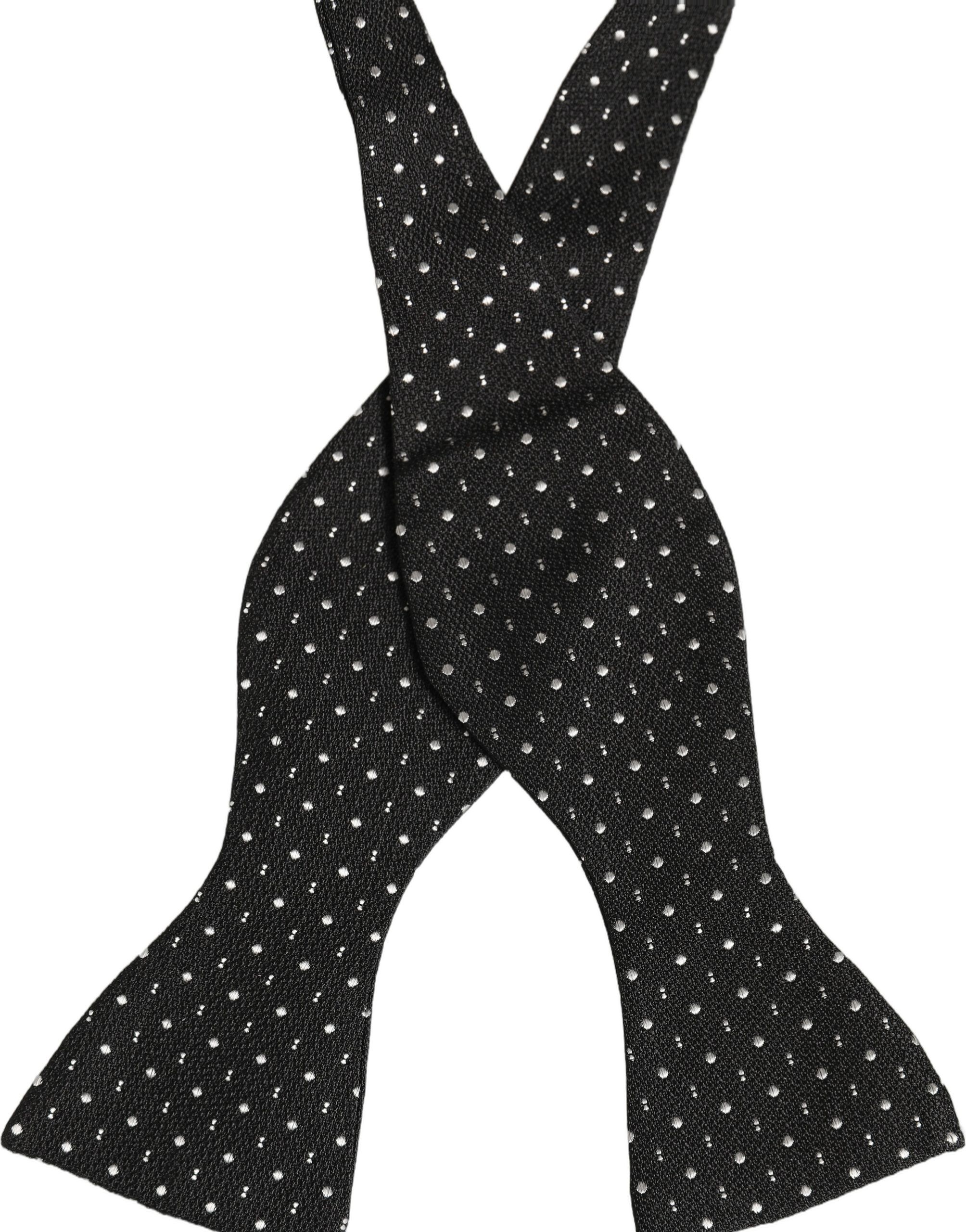 White Polka Dot Adjustable Neck Papillon Bow Men's Tie - Dolce & Gabbana - Modalova