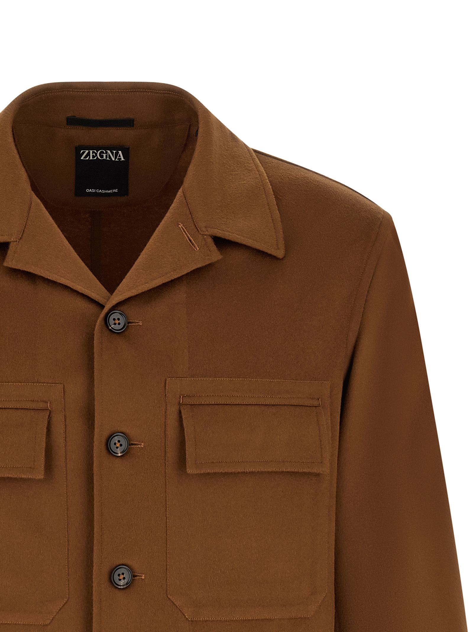 ZEGNA Brown Cashmere Men's Blouse - ZEGNA - Modalova