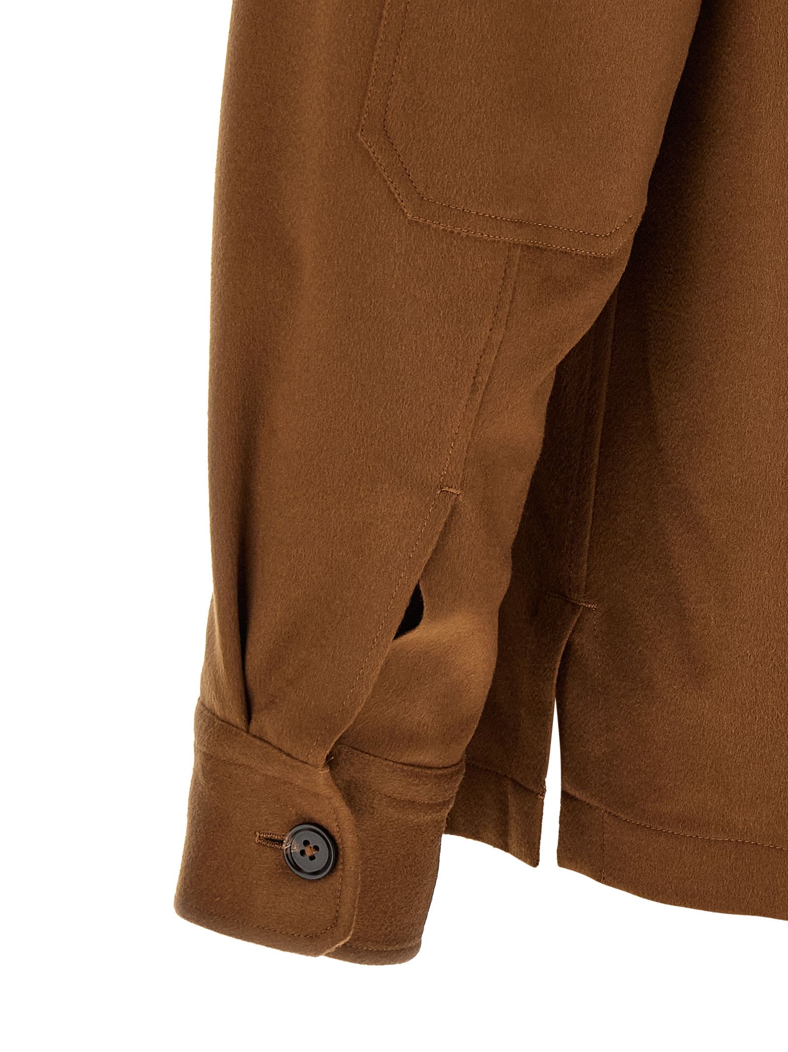 ZEGNA Brown Cashmere Men's Blouse - ZEGNA - Modalova
