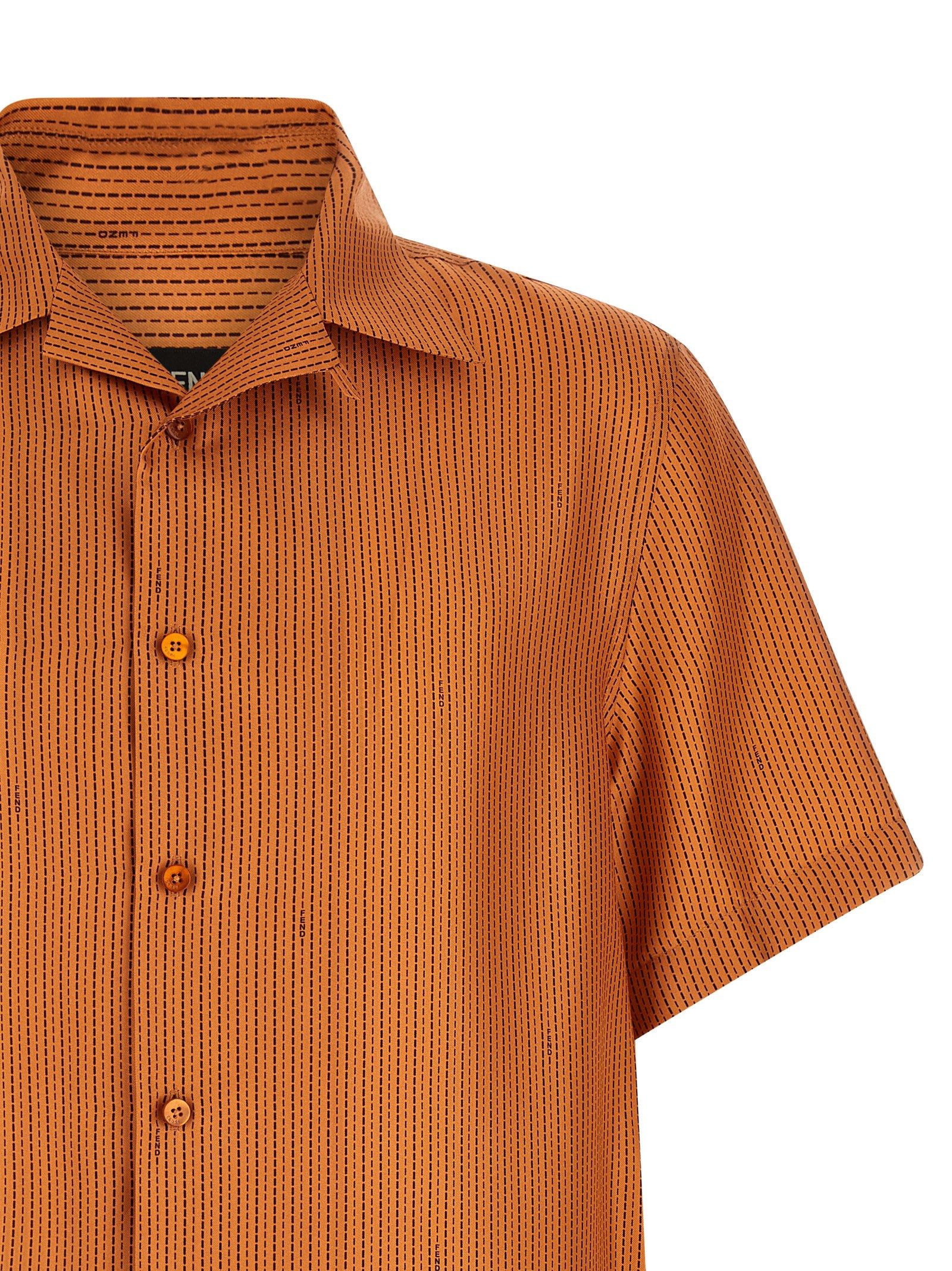 Fendi Orange Silk Men's Blouse - Fendi - Modalova