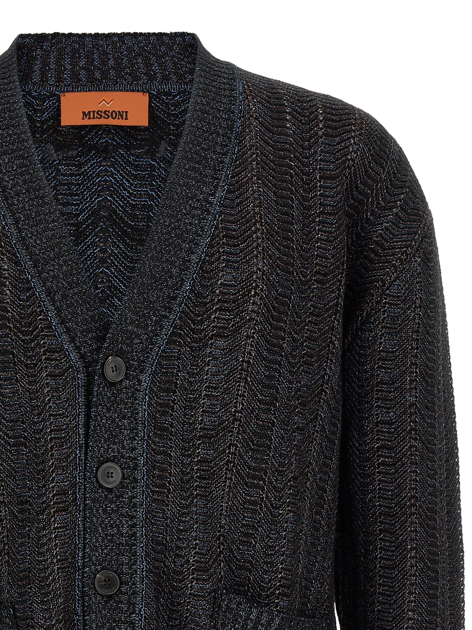 Missoni Blue Viscose Men's Cardigan - Missoni - Modalova
