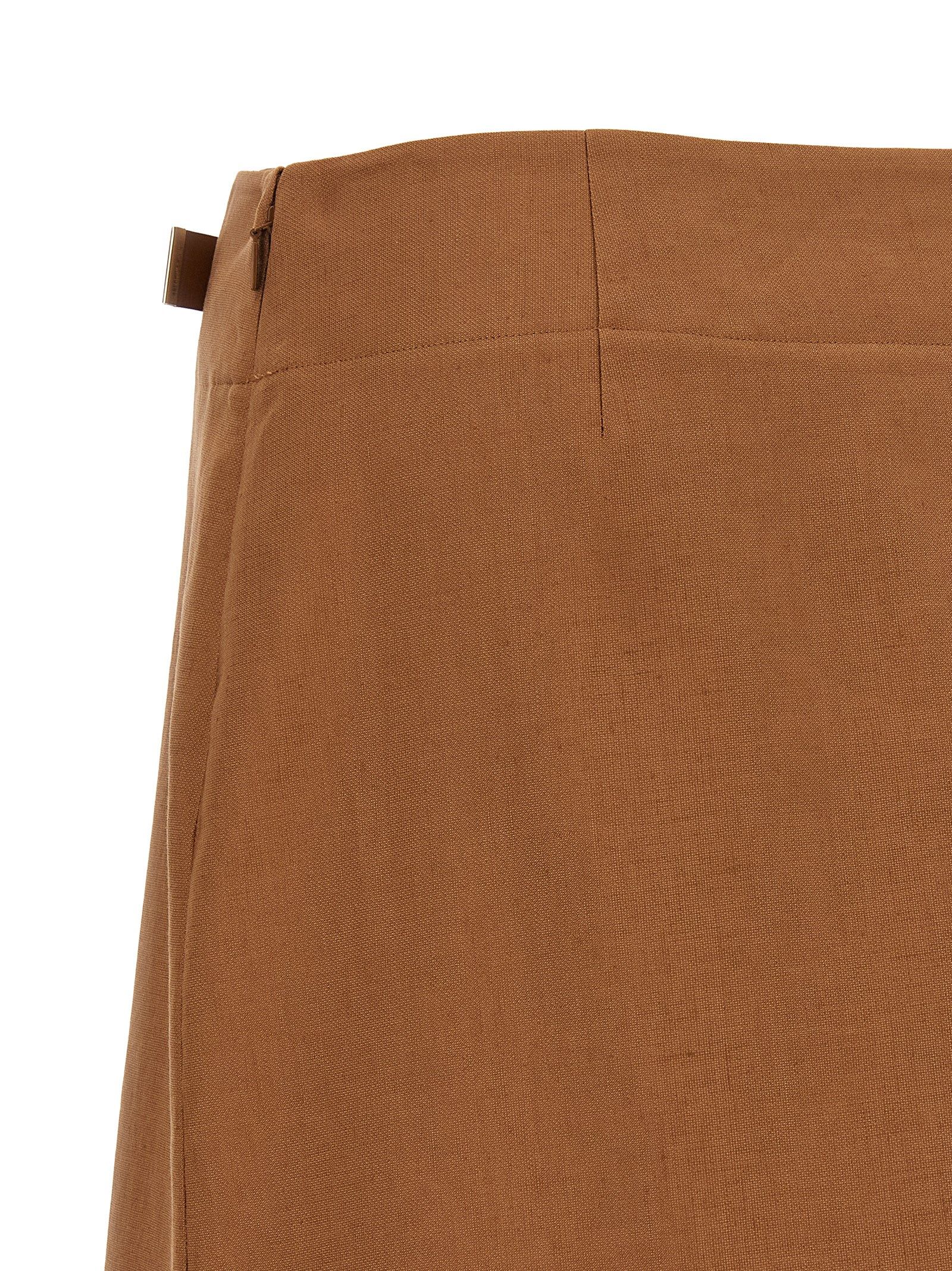 Linen Midi Women's Skirt - Fendi - Modalova