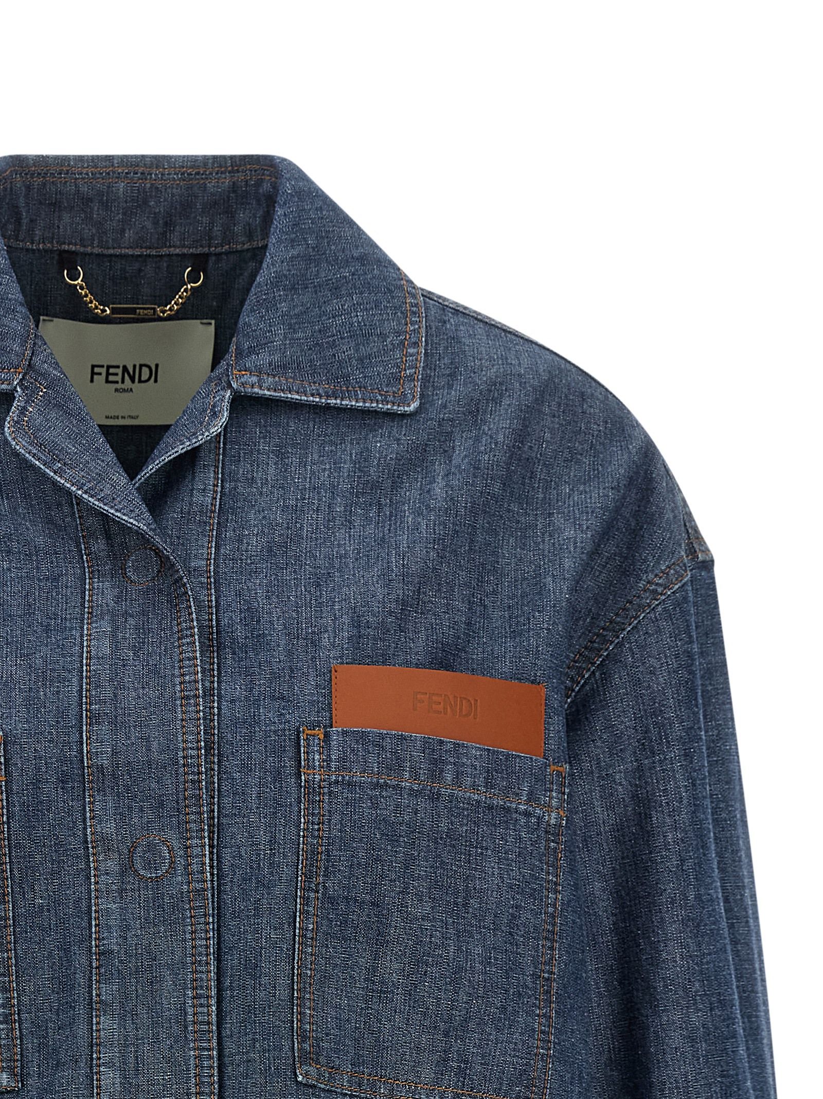 Cotton Denim Women's Jacket - Fendi - Modalova