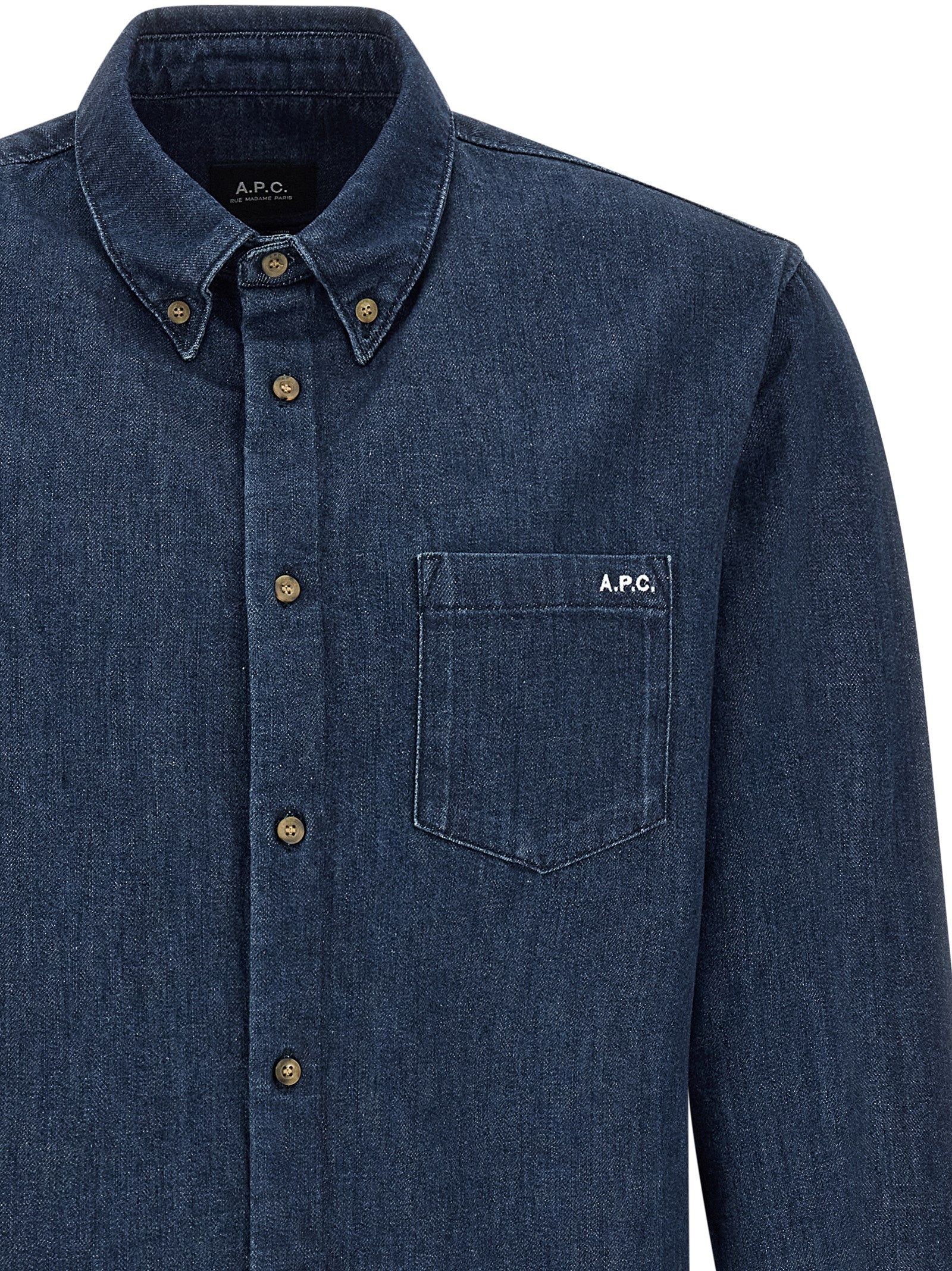 A.P.C. Blue Cotton Men's Blouse - A.P.C. - Modalova