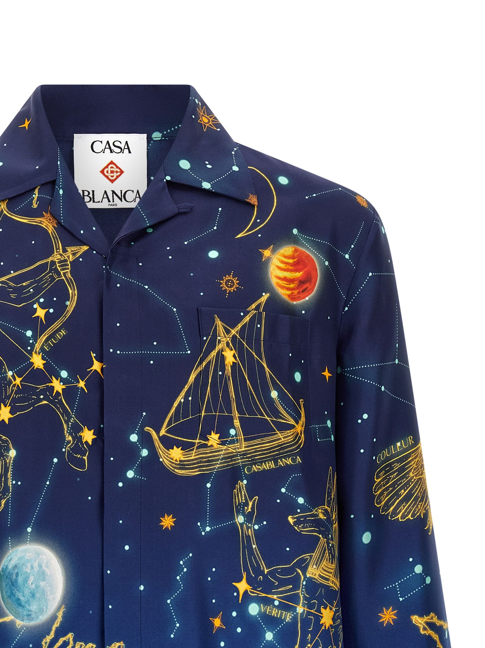 Casablanca Blue Silk Men's Blouse - Casablanca - Modalova