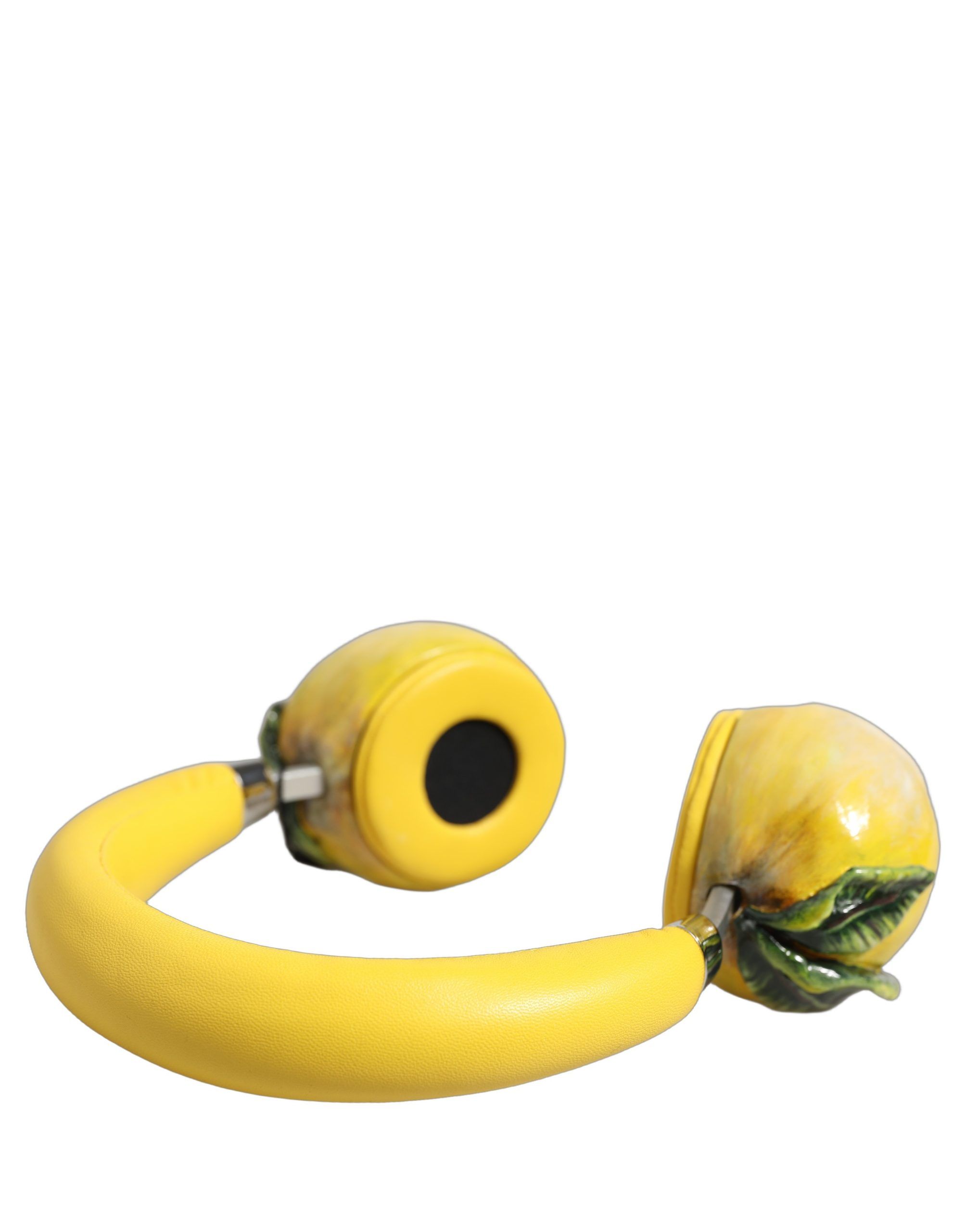 Vibrant Lemon Leather Headset Women's Headphones - Dolce & Gabbana - Modalova