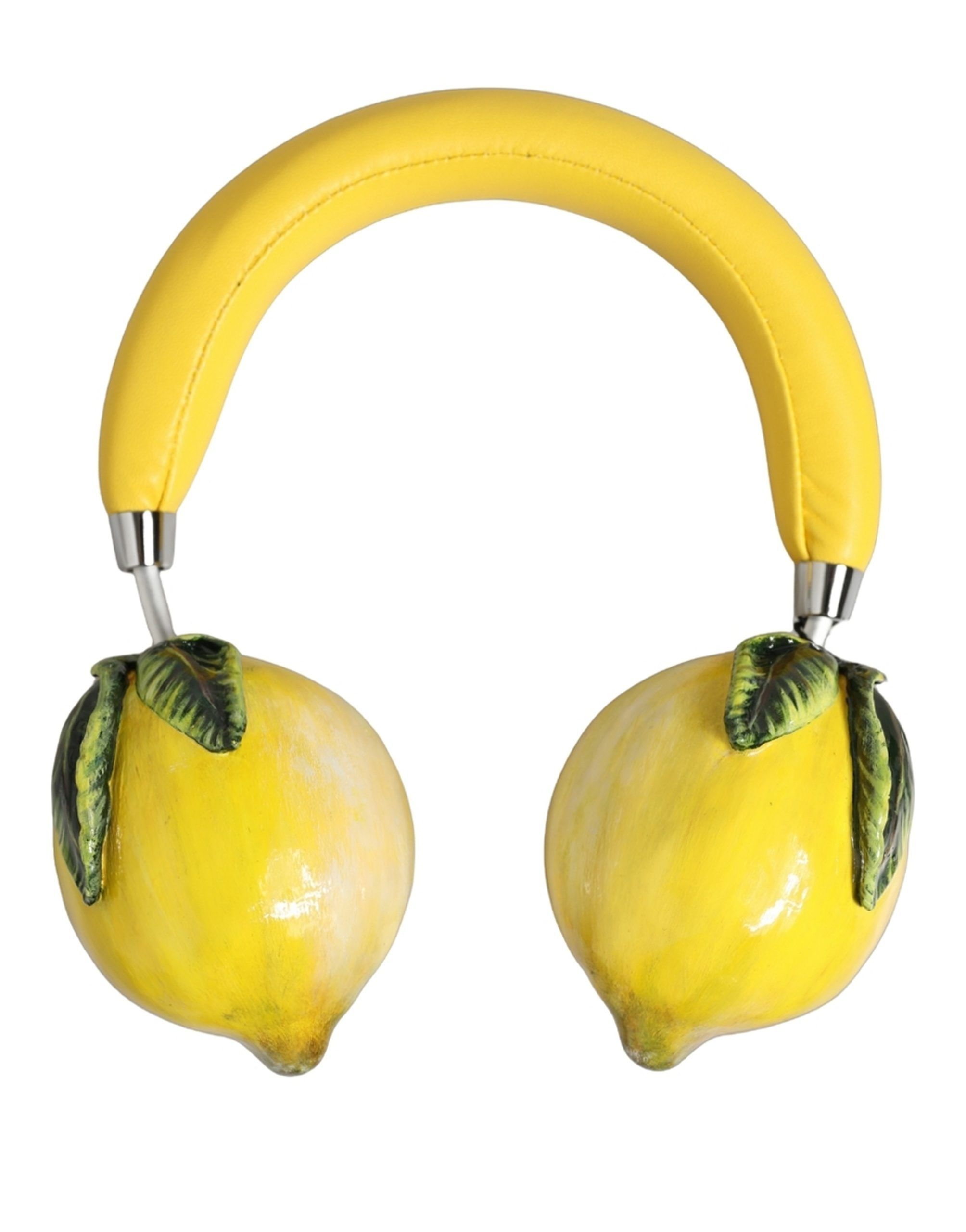 Vibrant Lemon Leather Headset Women's Headphones - Dolce & Gabbana - Modalova