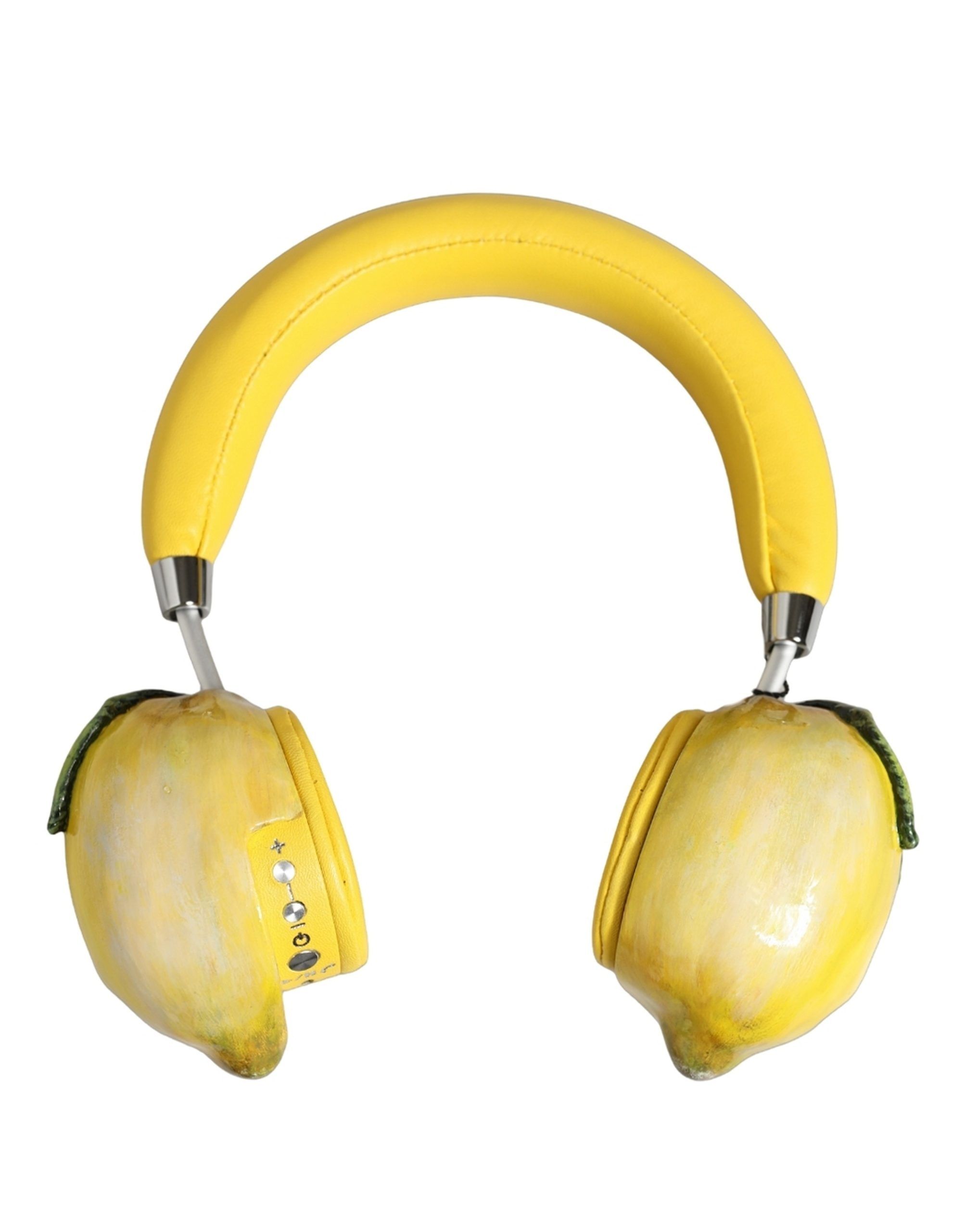 Vibrant Lemon Leather Headset Women's Headphones - Dolce & Gabbana - Modalova
