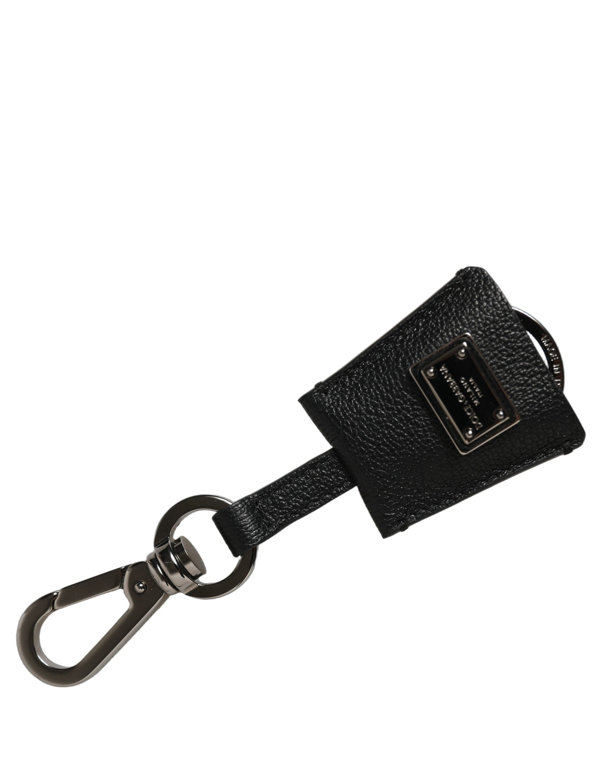 Dauphine Leather Silver Metal Logo Plaque Women's Keyring - Dolce & Gabbana - Modalova