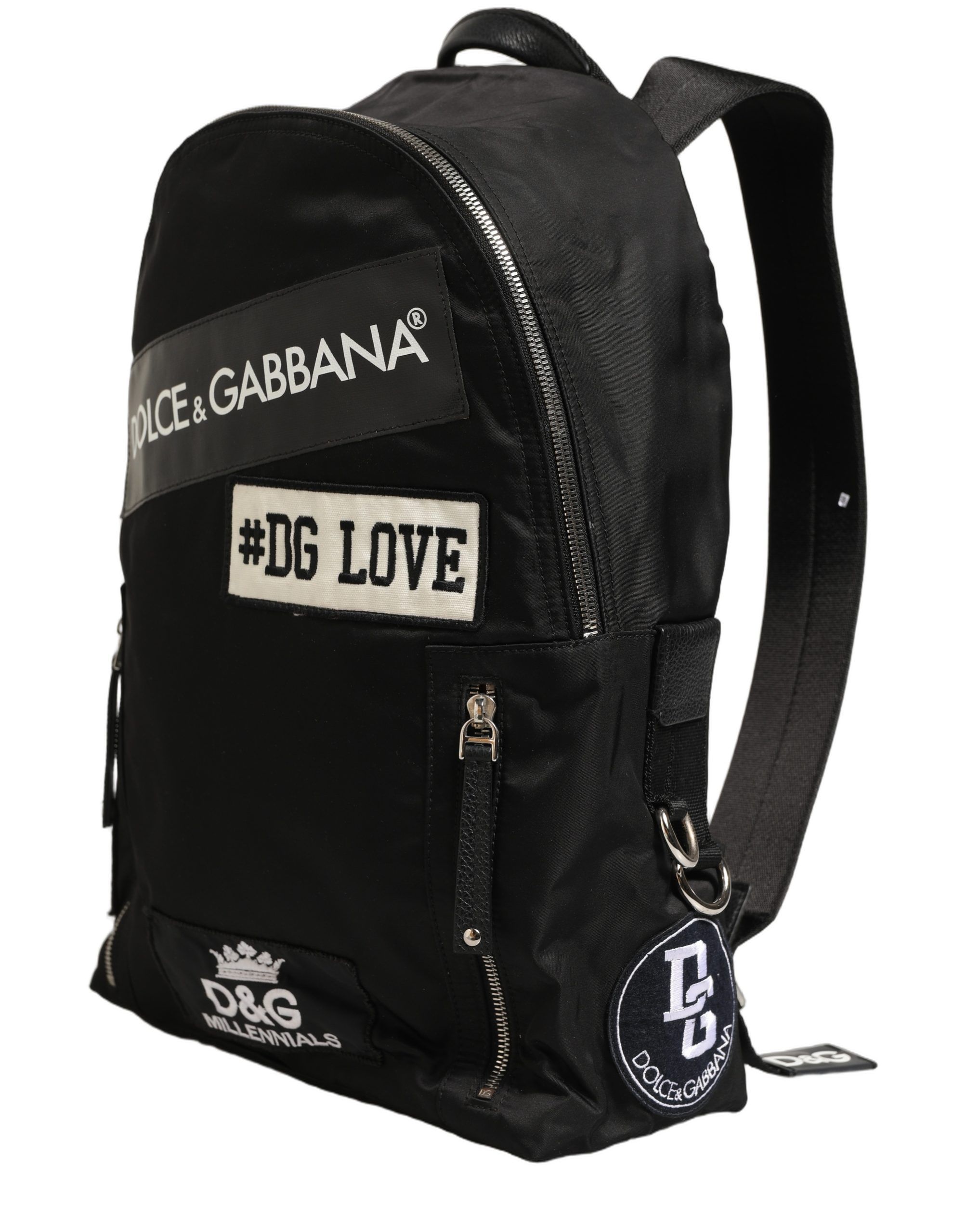 Men #DG LOVE Logo Patches Nylon Backpack Men's Bag (Pre-Owned) - Dolce & Gabbana - Modalova