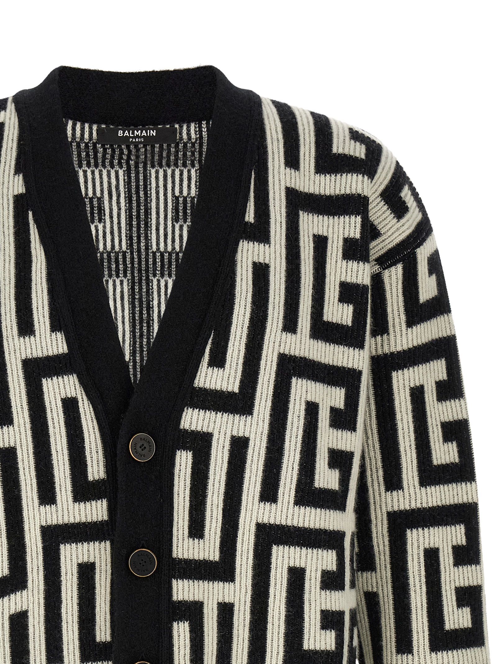 Merino Wool Men's Cardigan - Balmain - Modalova