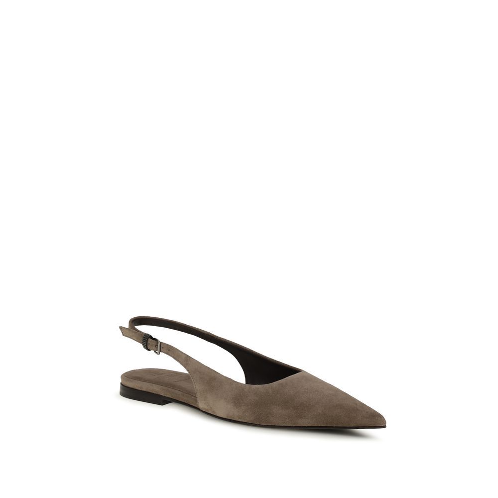 Calf Leather Bos Taurus Ballet Women's Flats - Brunello Cucinelli - Modalova